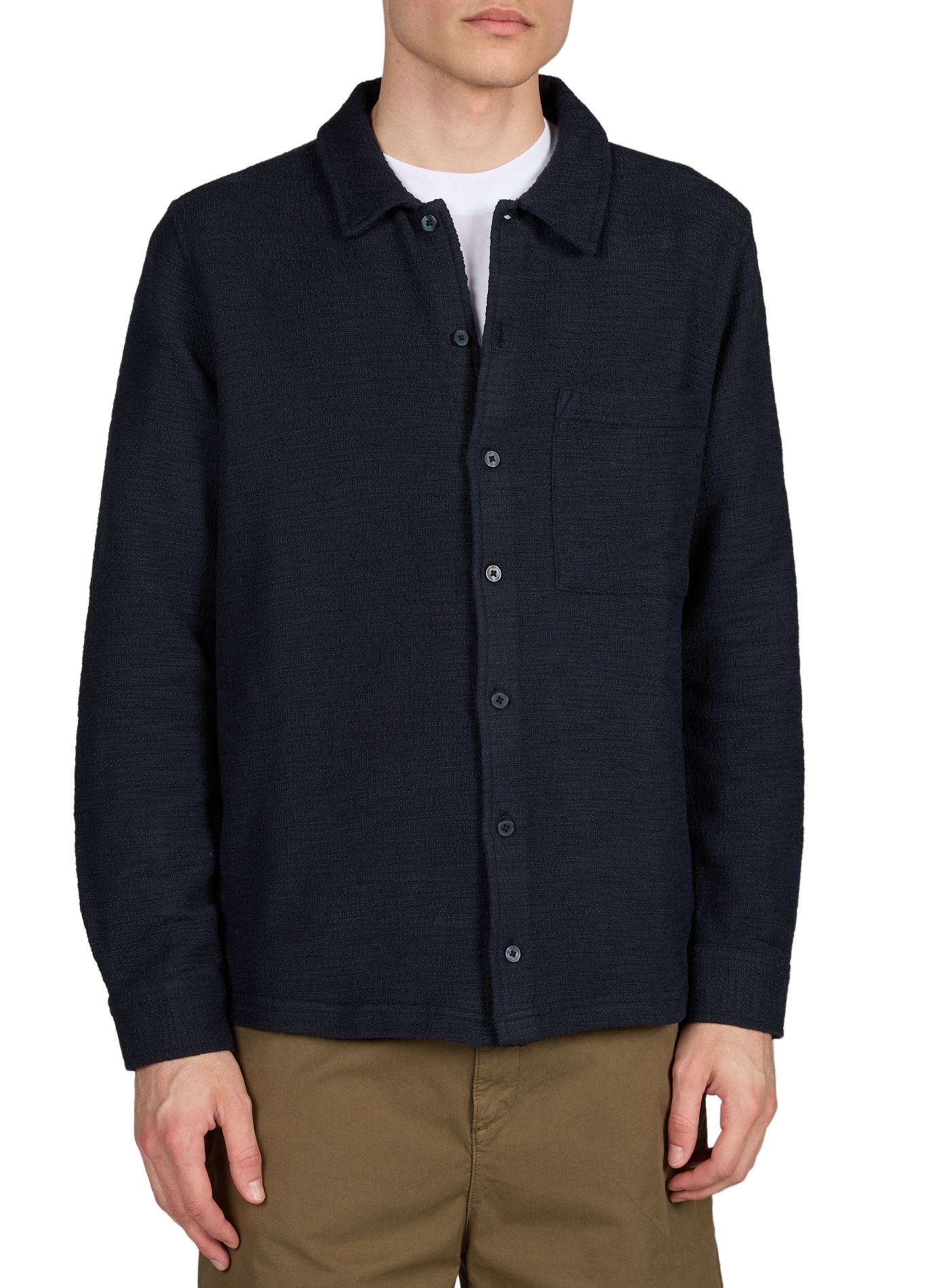 Chemise droit en coton mélangé SAMSOE SAMSOE Bleu