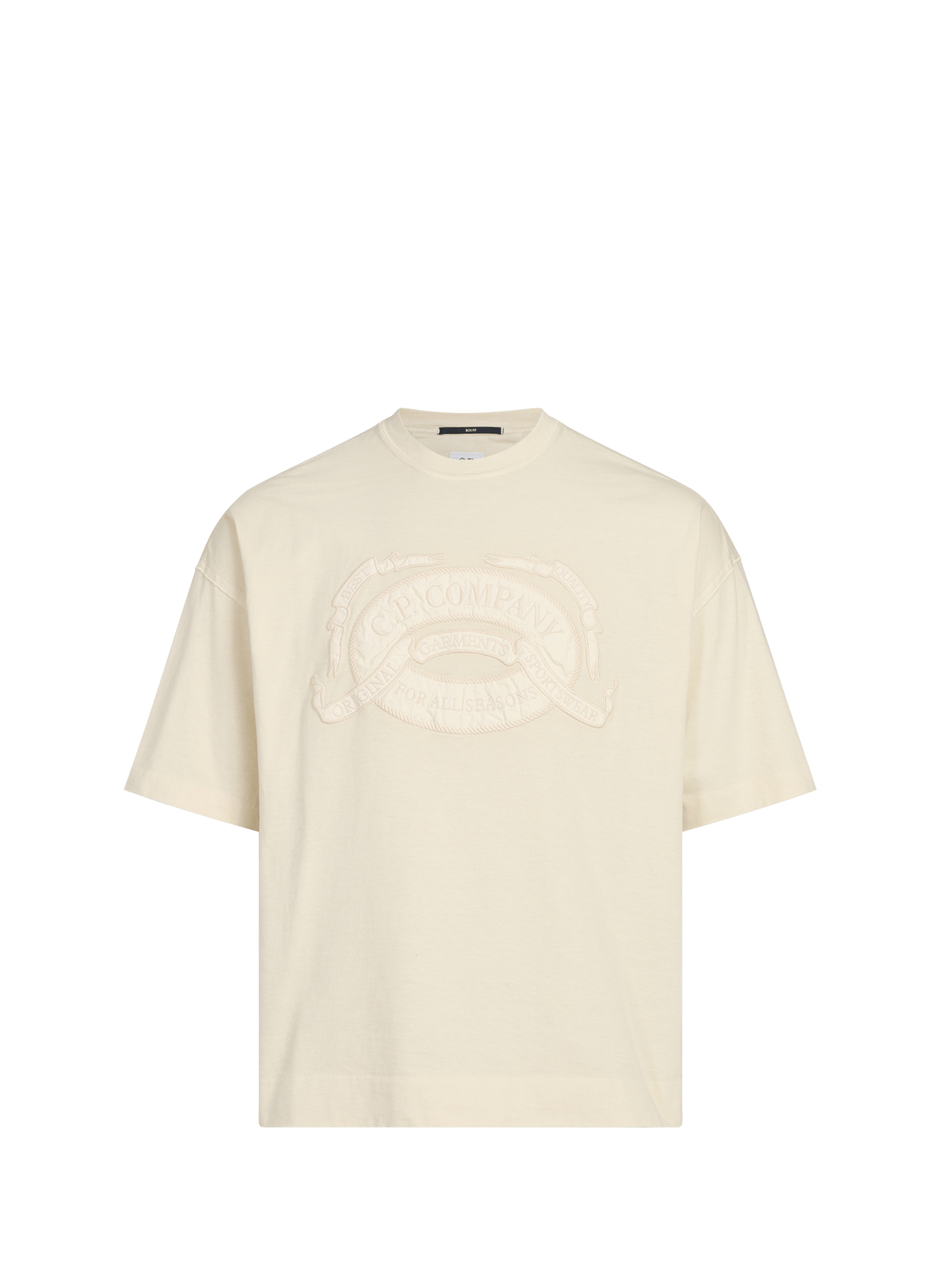 Tee-shirt ample col rond en coton CP COMPANY Beige