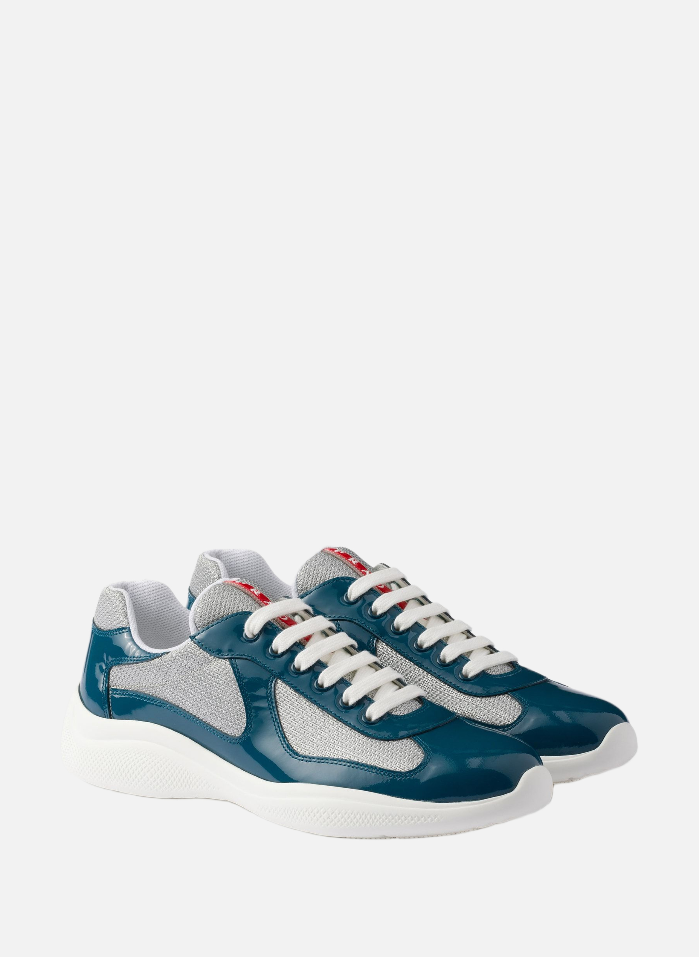 Sneakers prada america’s cup en cuir verni et tiss PRADA Vert