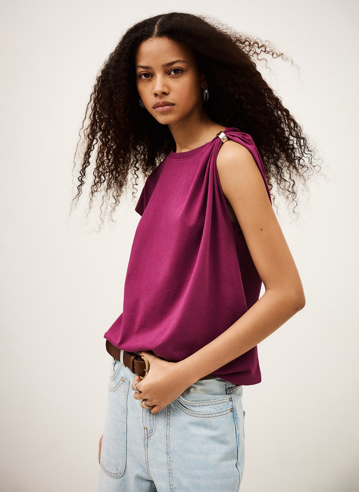 Tee-shirt col rond allia Violet