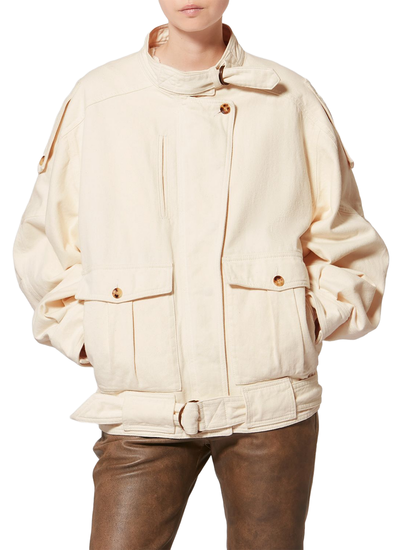 Isalya denim cotton jacket ISABEL MARANT White