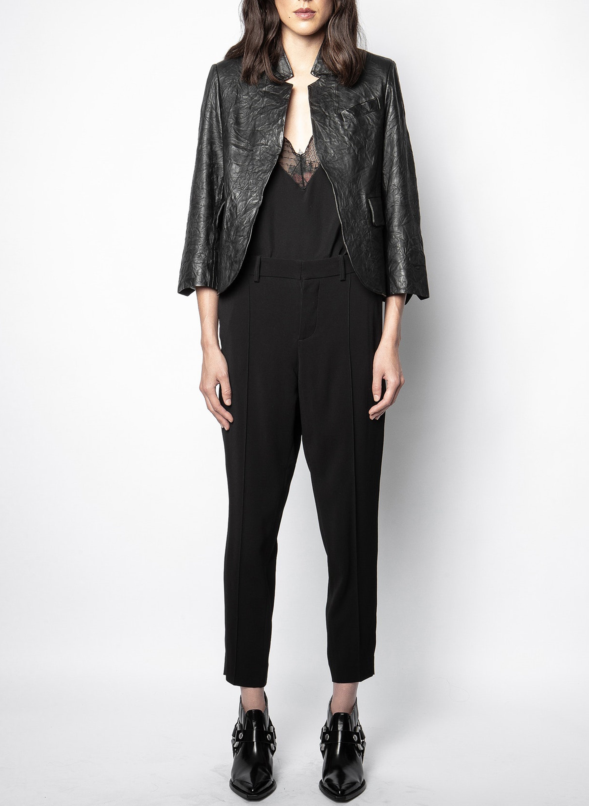 Verys crushed leather jacket with stand-up collar ZADIG&VOLTAIRE Black
