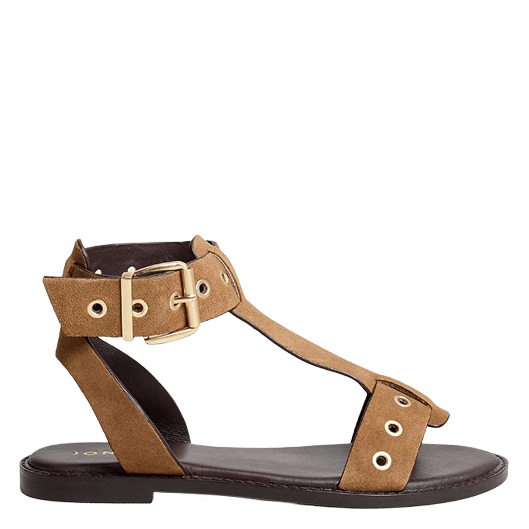 Sandales plates en cuir velours wizz JONAK Marron