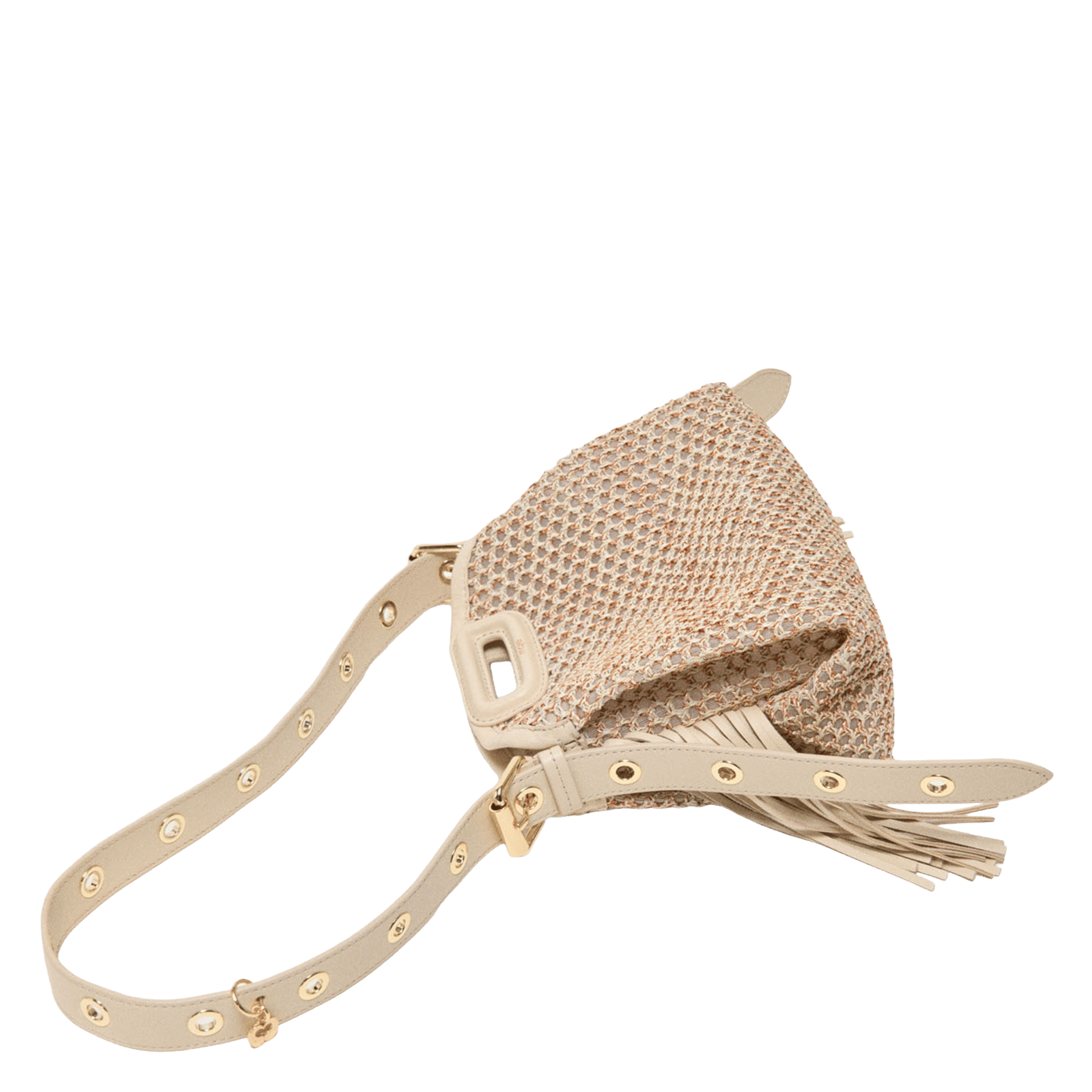 Sac bandoulière en cuir miss m mini MAJE Beige