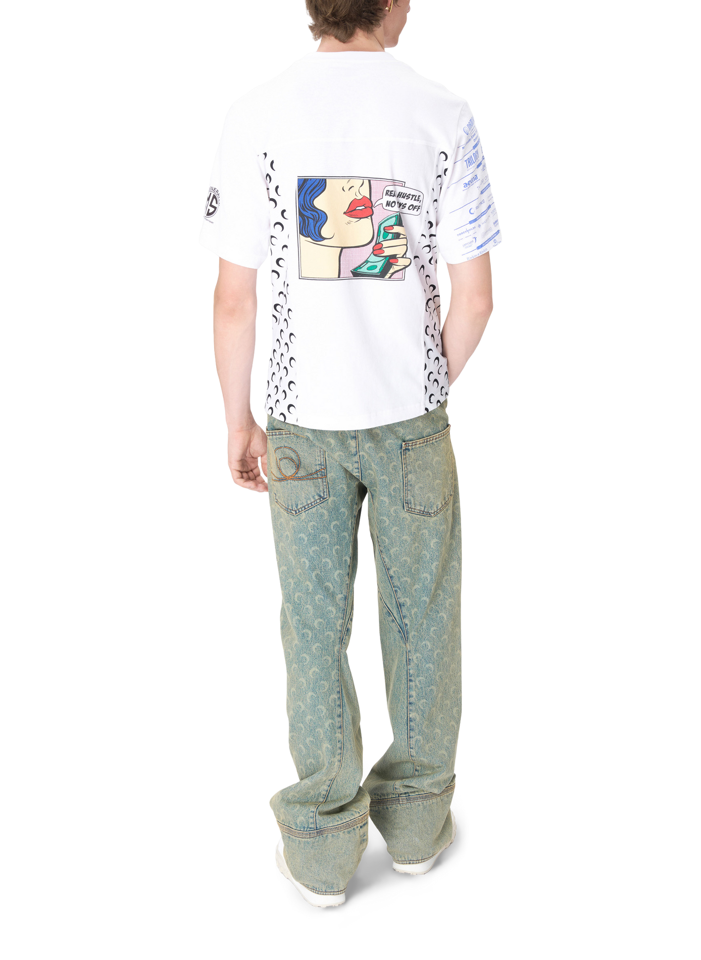 Regenerated t-shirt graphique jersey manches courtes MARINE SERRE Blanc