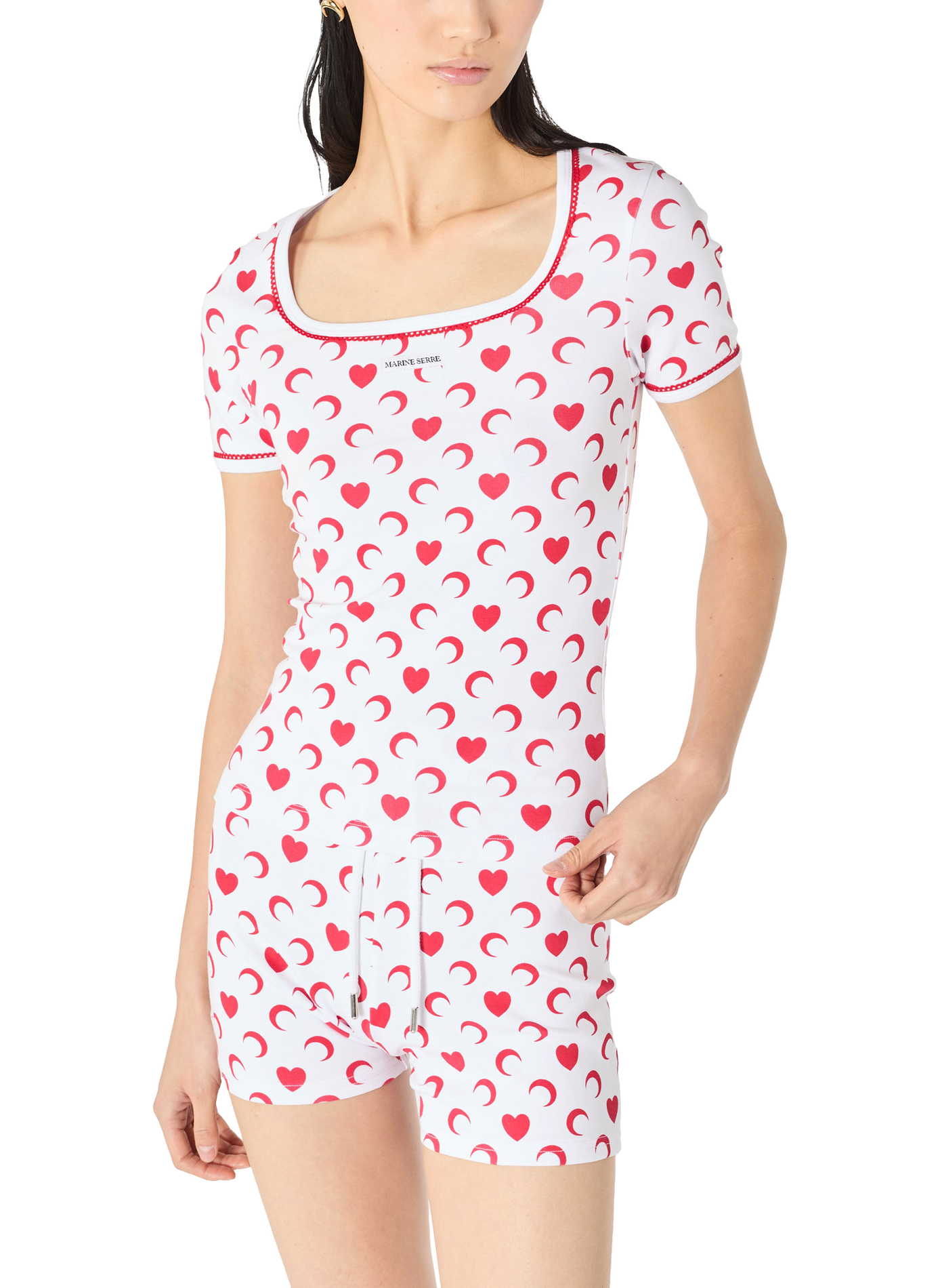 Mini-shorts imprimé moon heart MARINE SERRE Wit