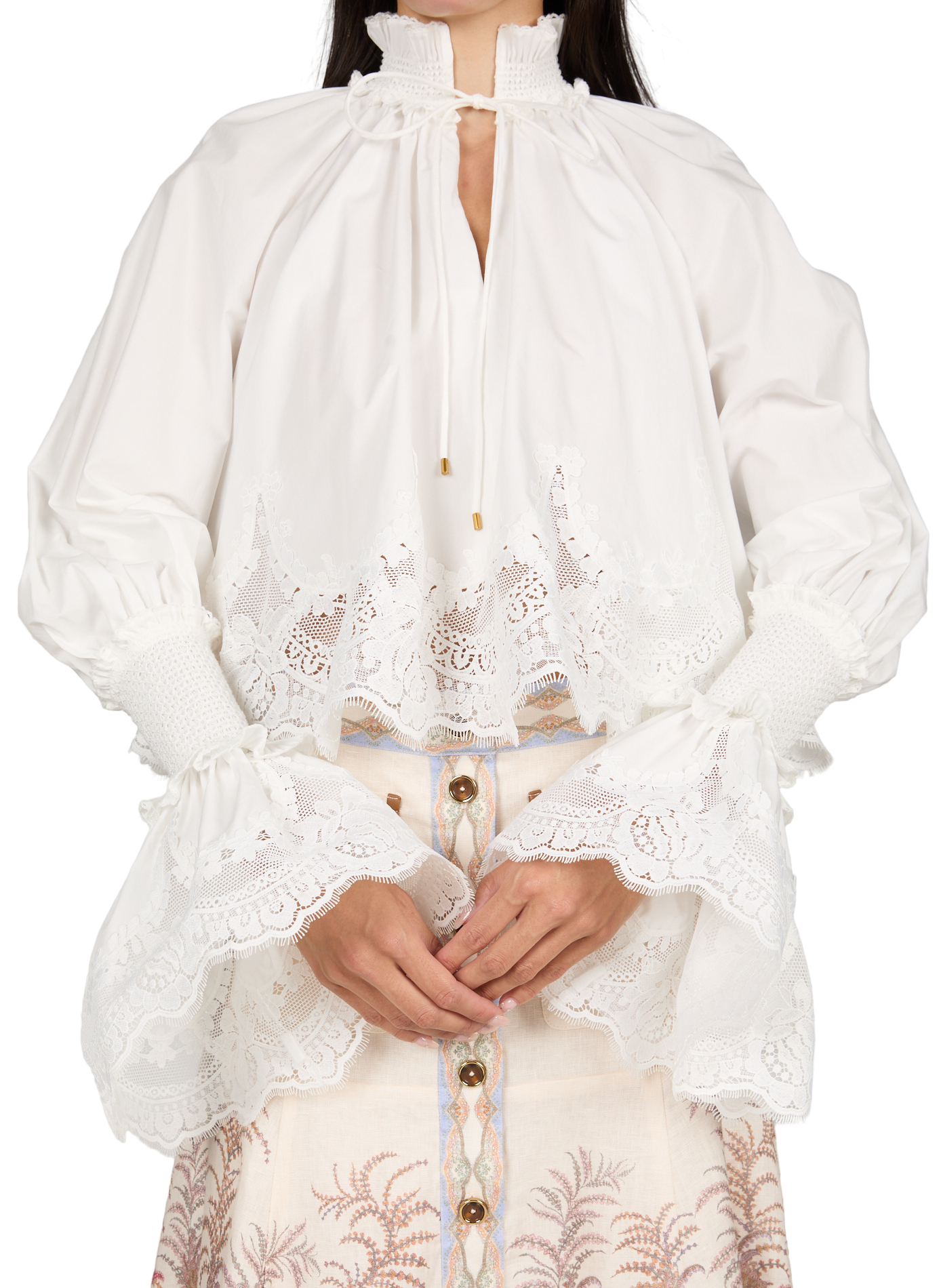 Chemise à volant Alchemy en coton ZIMMERMANN Blanc