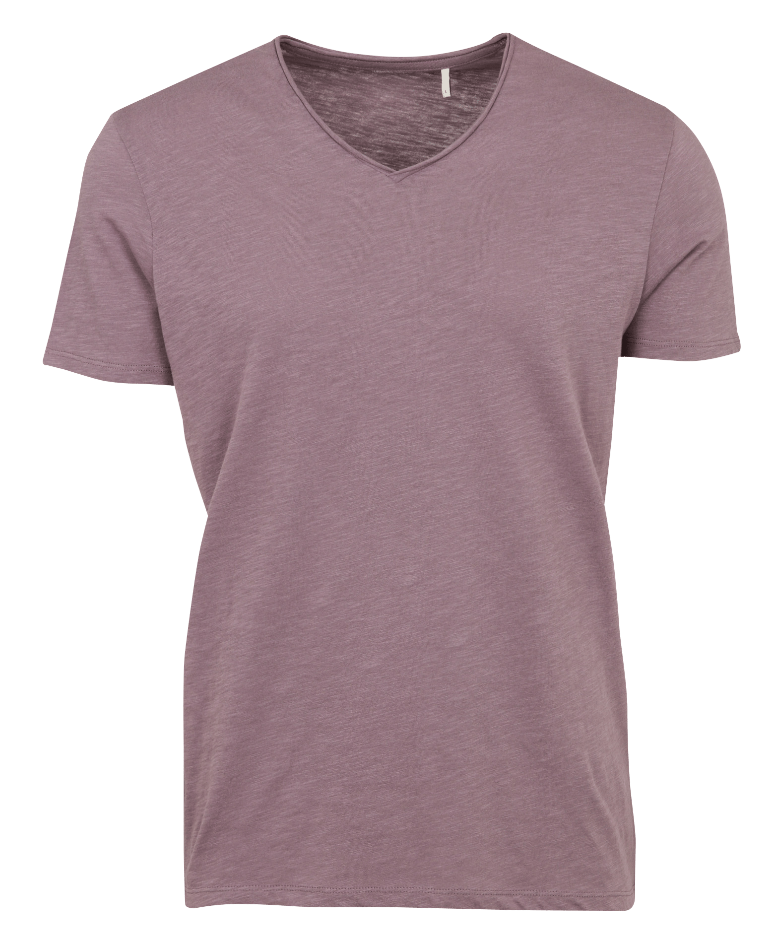 Tee-shirt droit col v en coton IKKS Violet