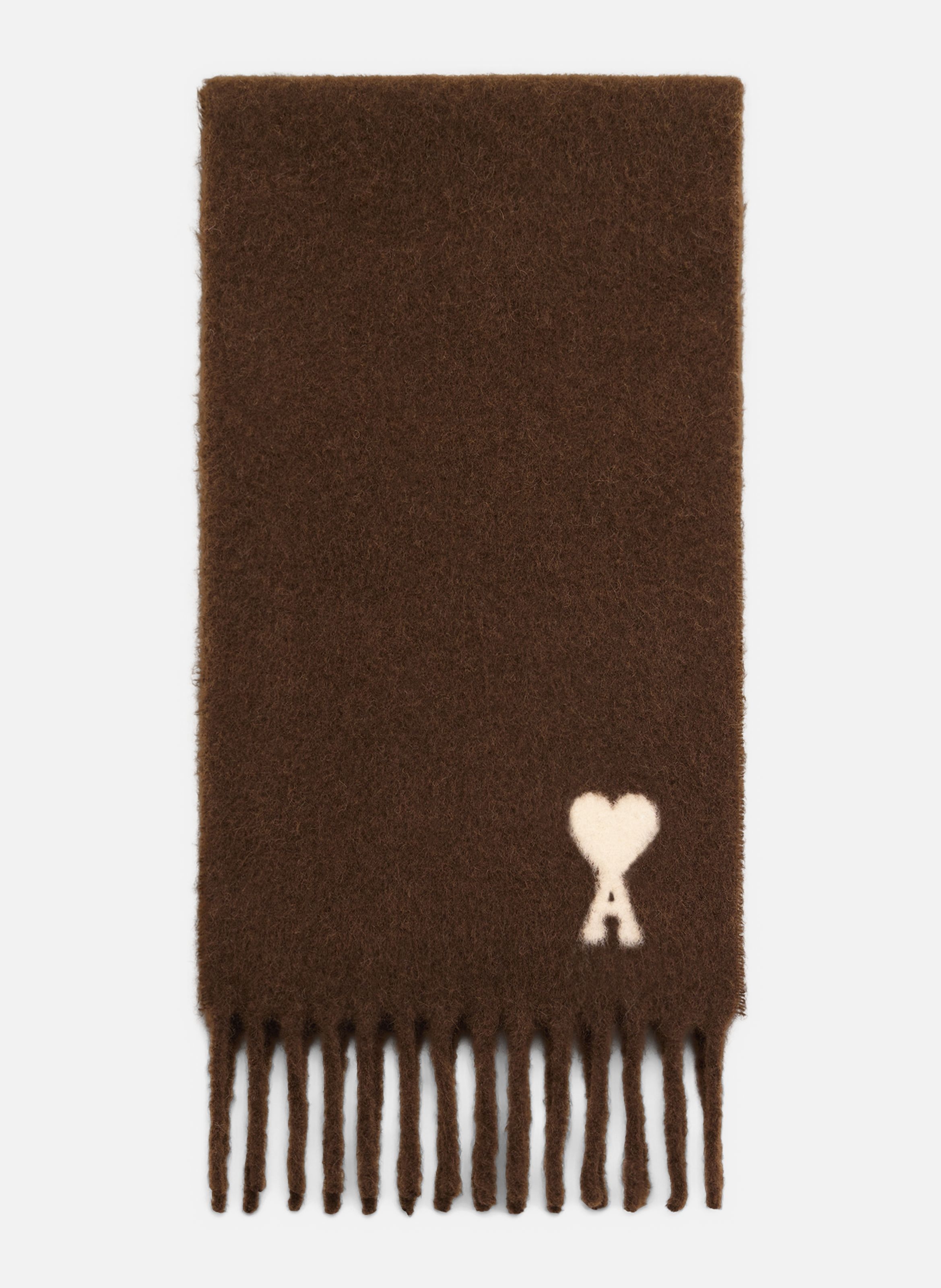 Echarpe unisexe en alpaga ami de coeur AMI PARIS Marron