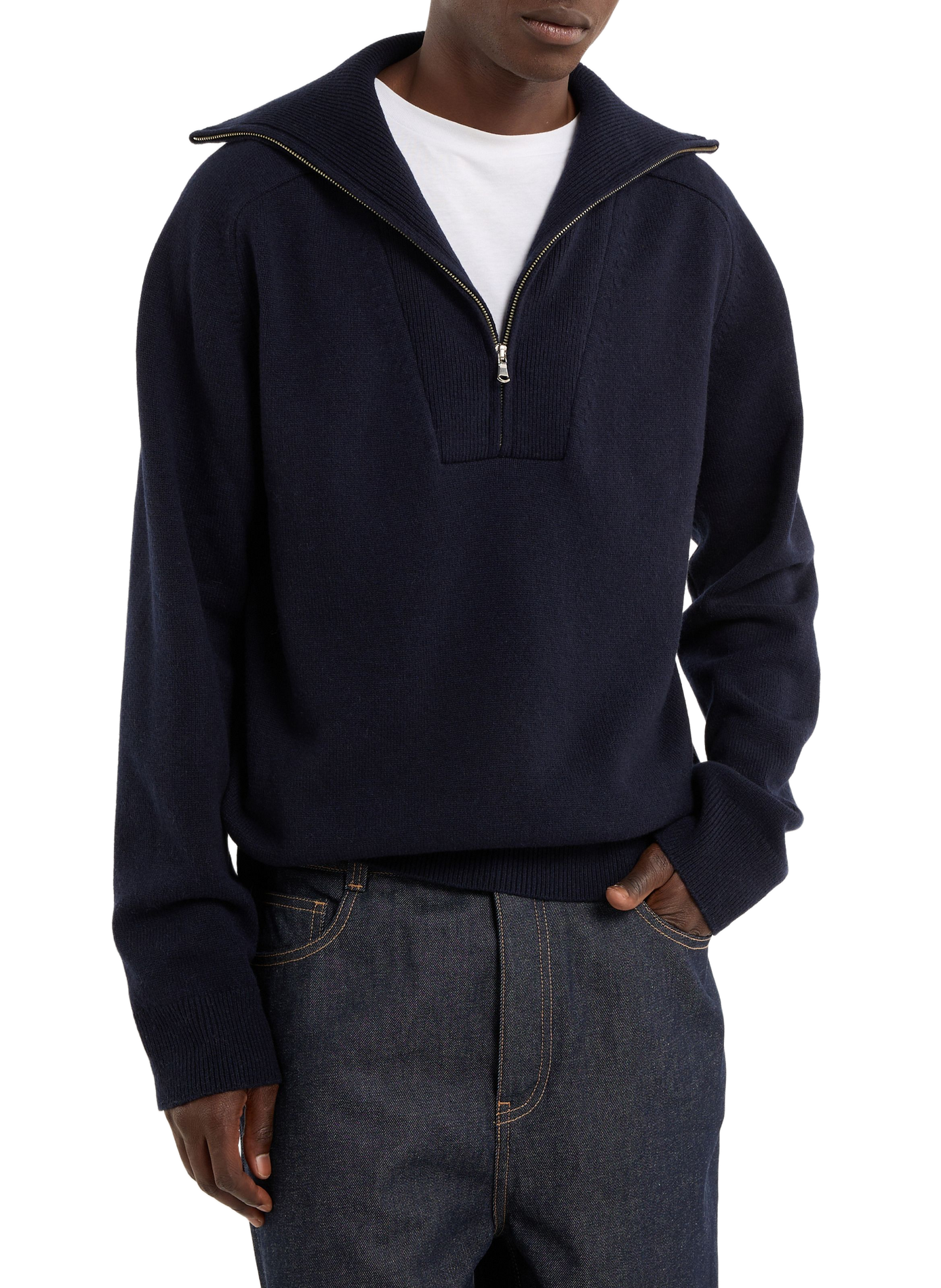 Pull Game col montant en laine  SAISON 1865 Bleu