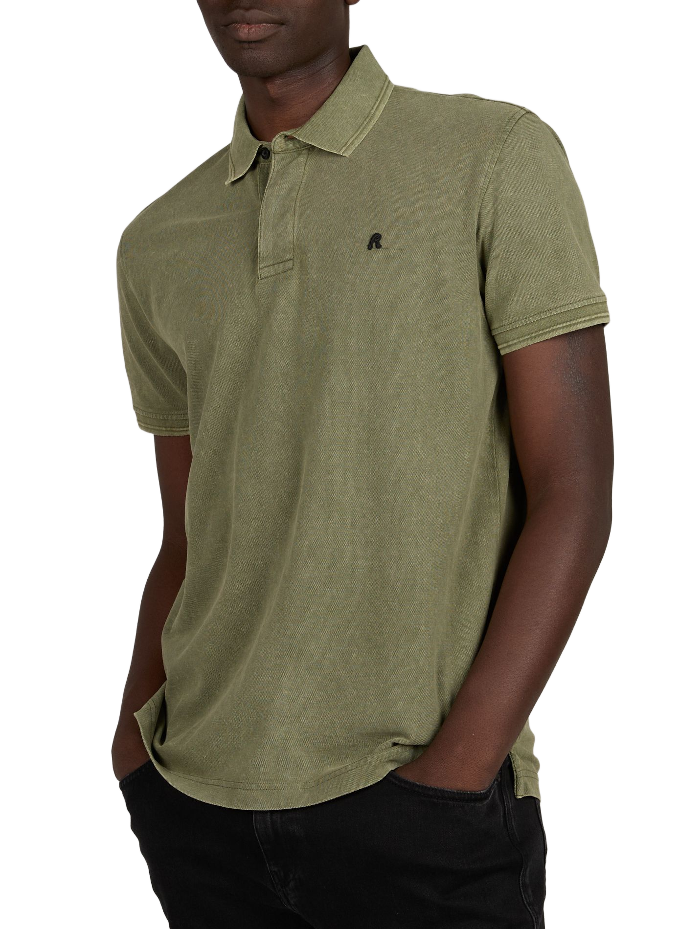 Short-sleeve washed polo REPLAY Green