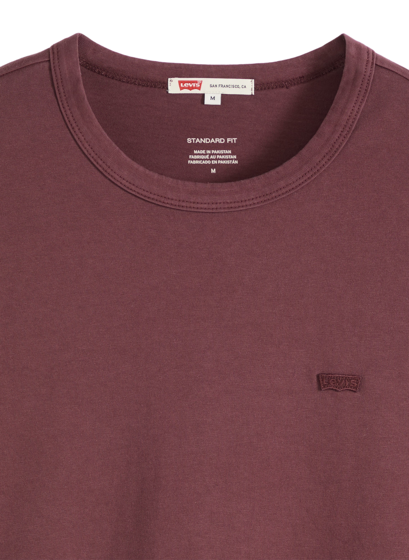 Straight round neck cotton T-shirt LEVI'S Red