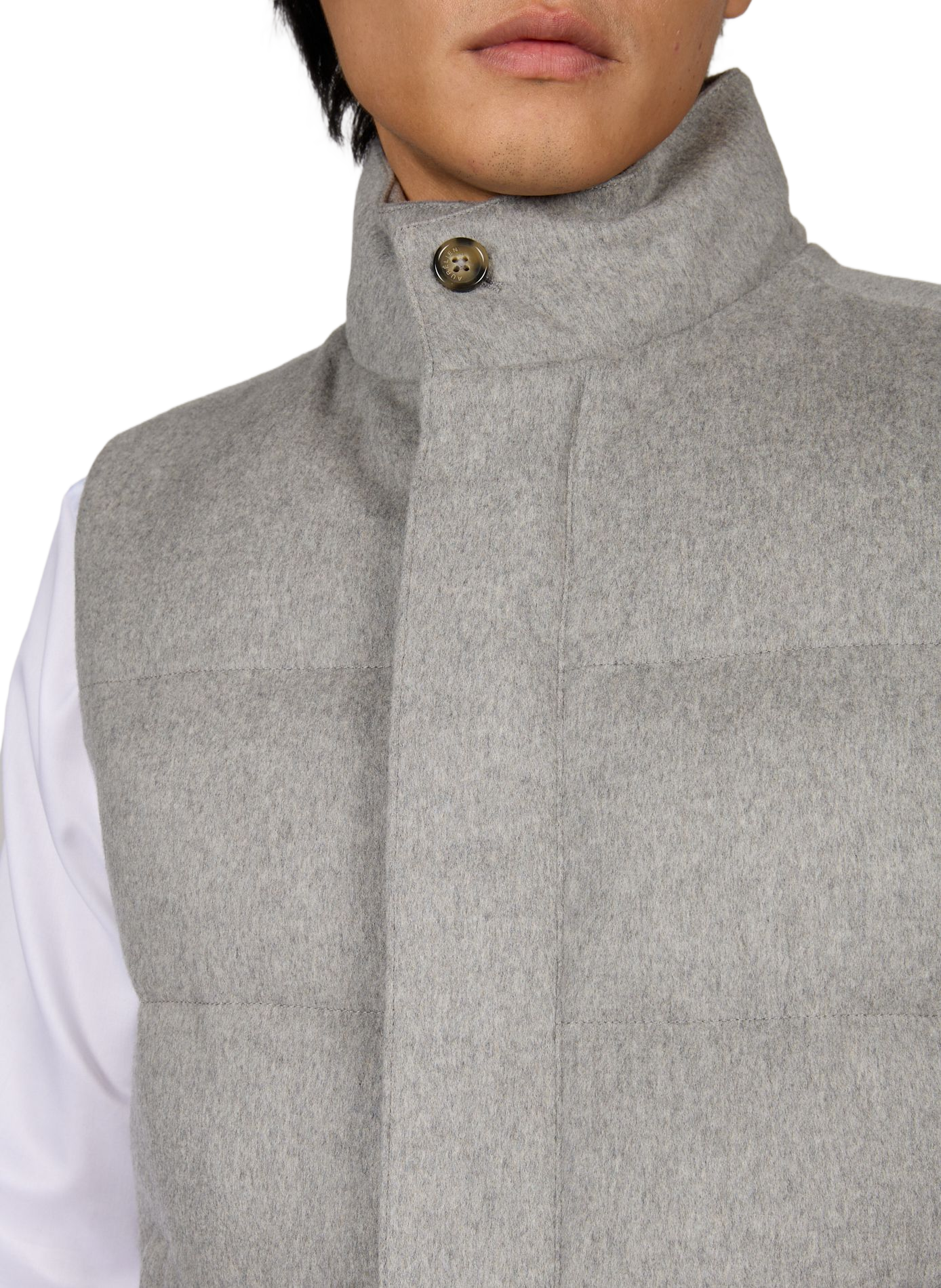 Sleeveless wool and cashmere vest AURELIEN Grey