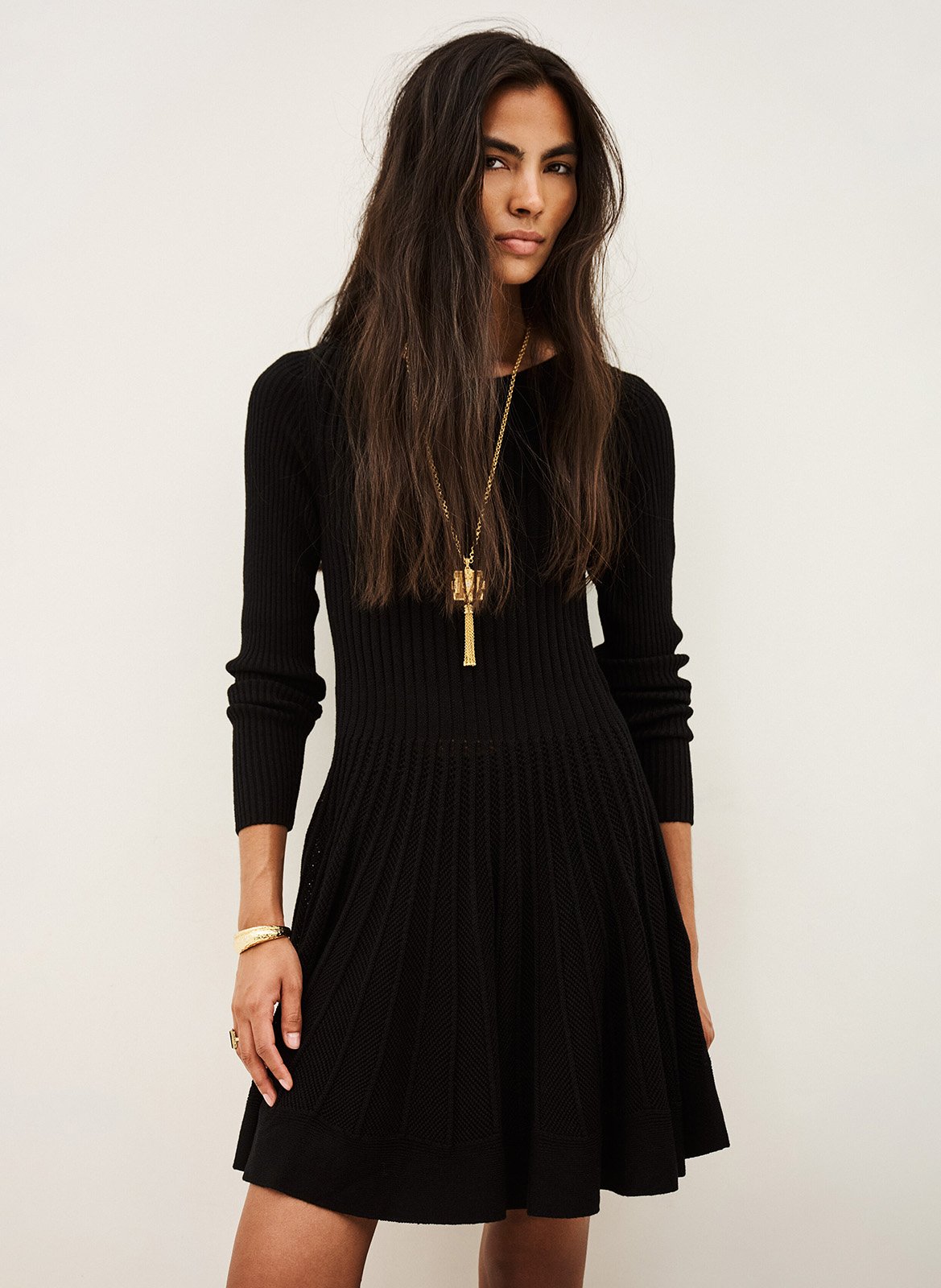 Robe courte manches longues paola BA&SH Noir