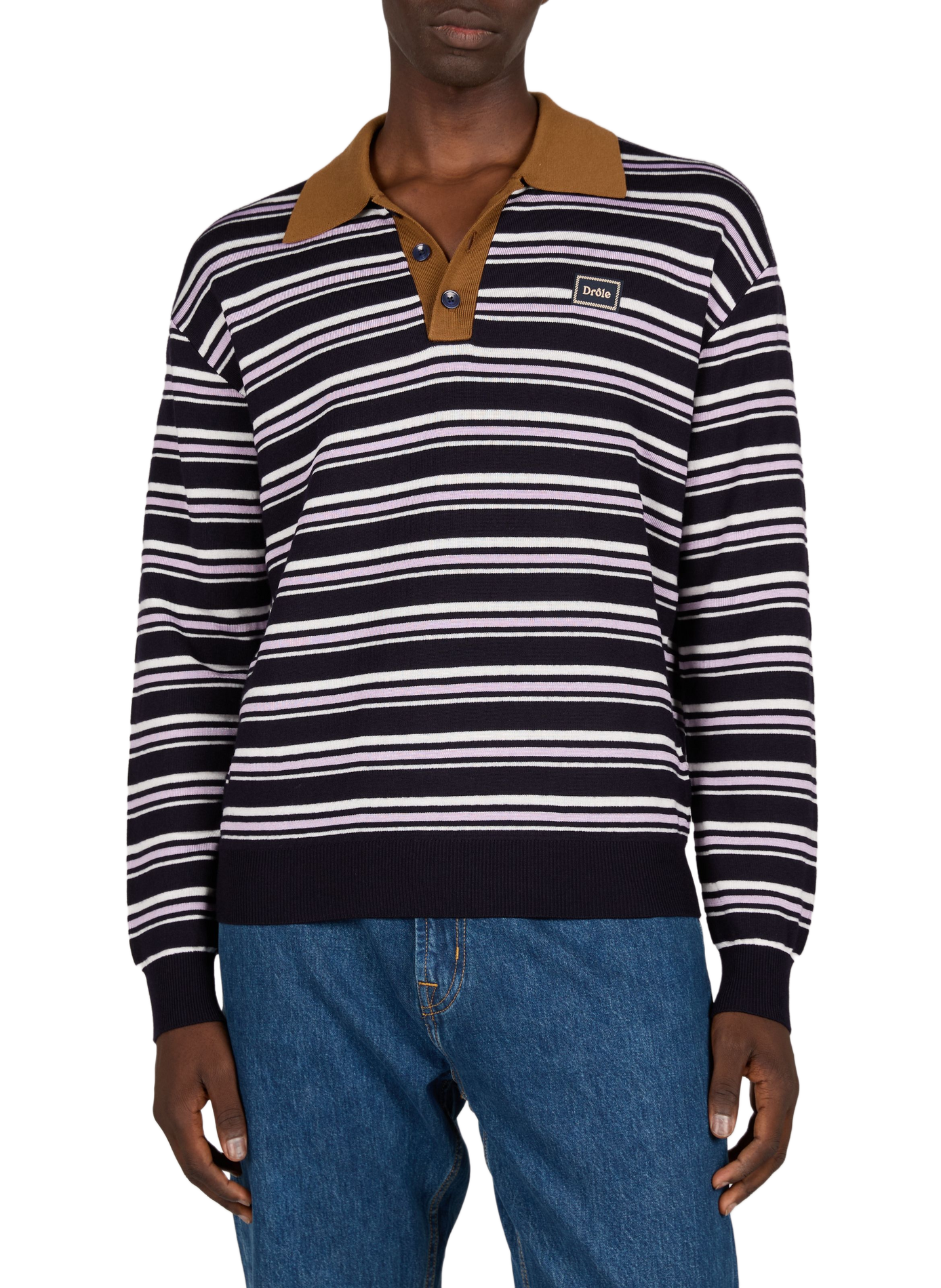 Straight wool striped sweater DROLE DE MONSIEUR Blue