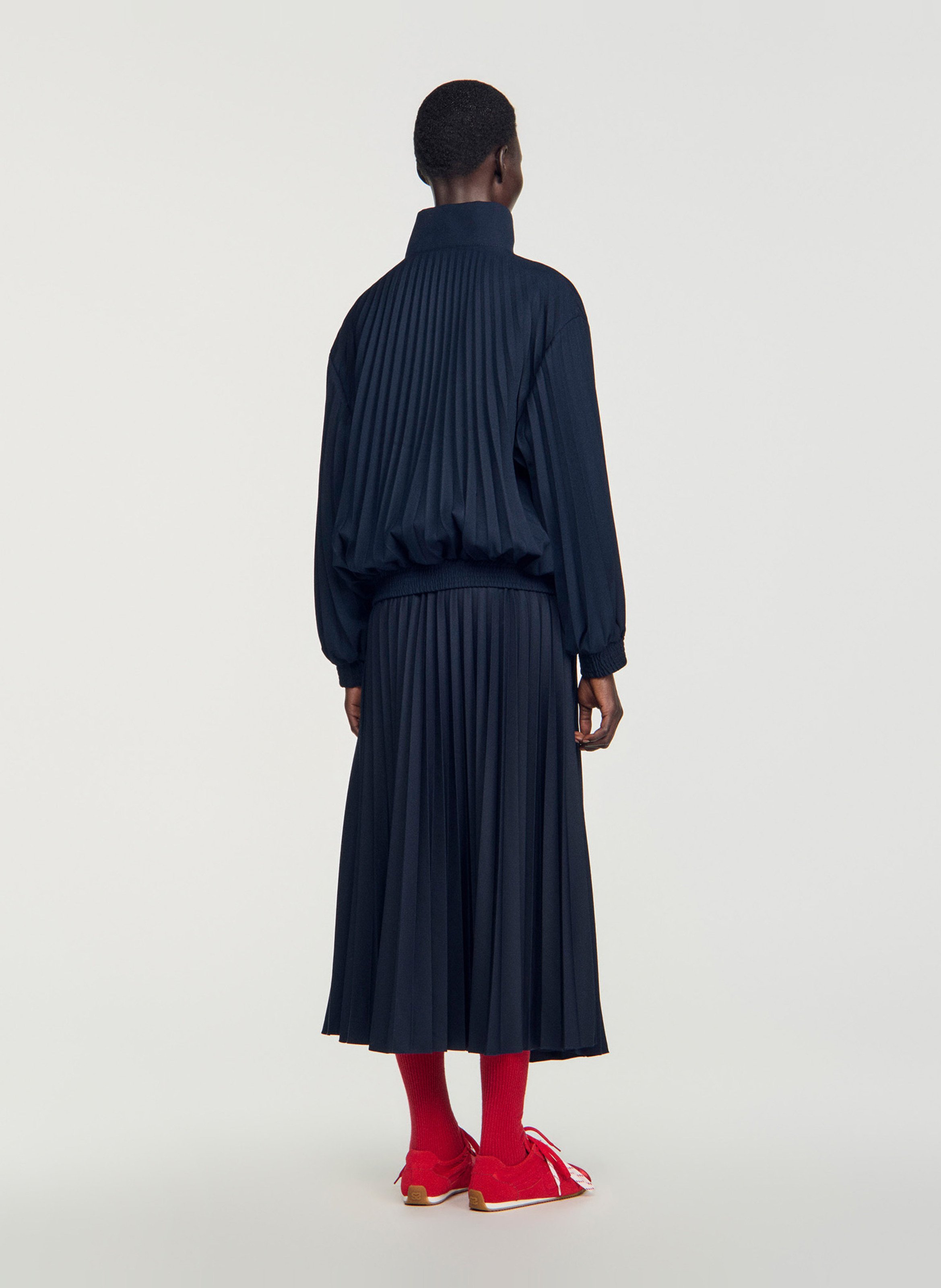 Veste oversize plissée SANDRO Bleu