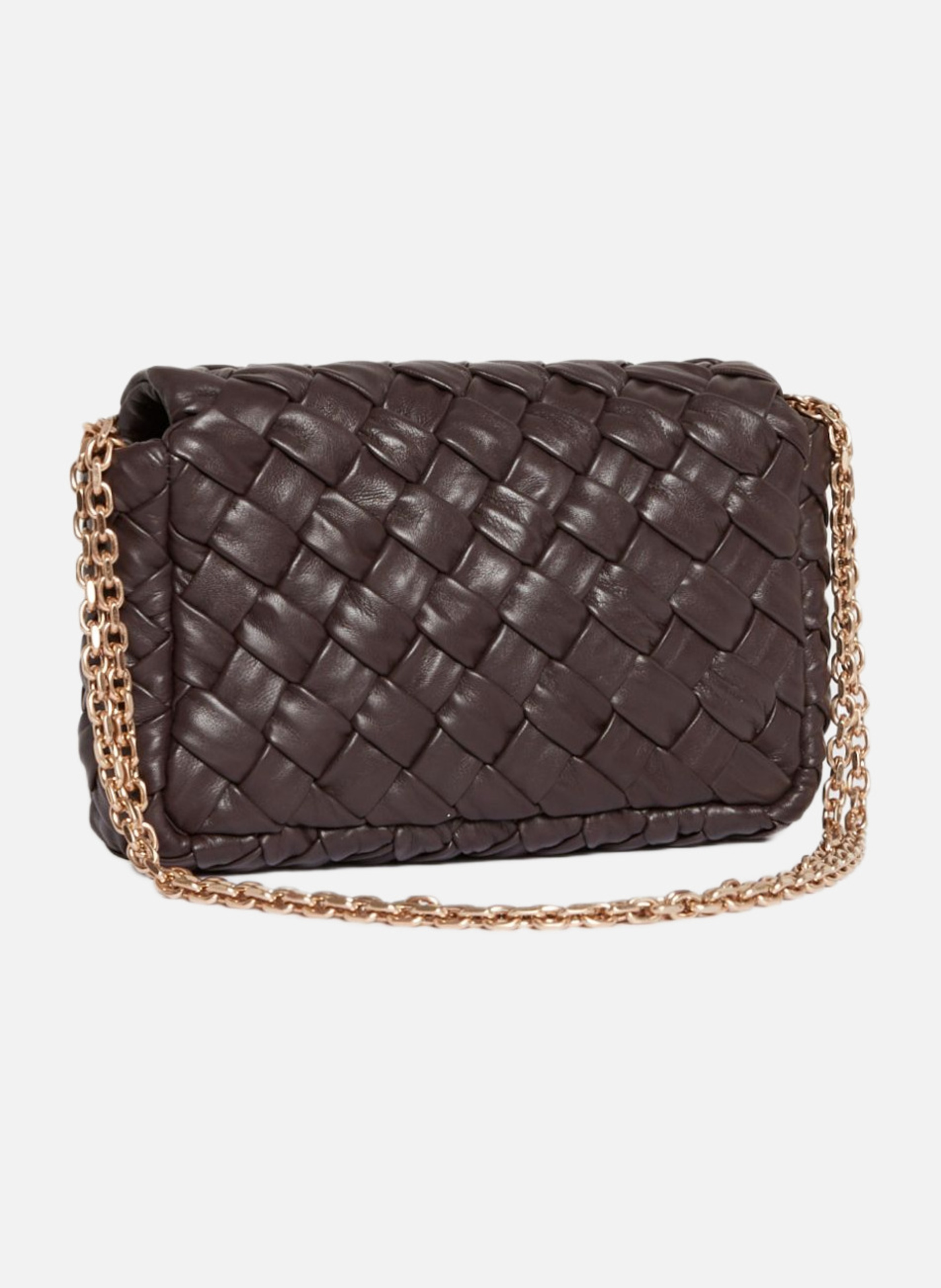 Moyen sac moon en cuir tressé VANESSA BRUNO Marron