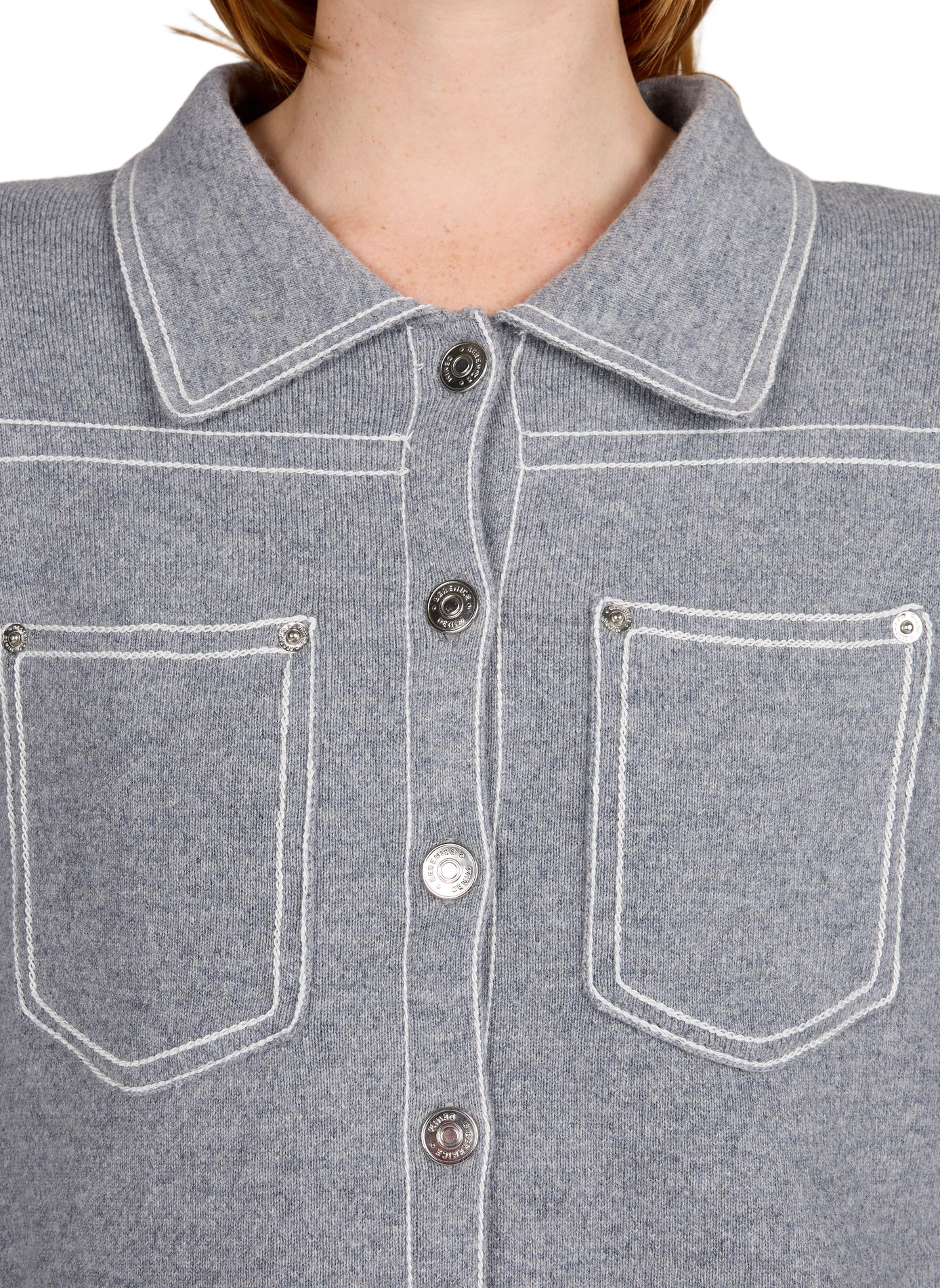 Oversized Mia-gilet van wol BERENICE Grijs