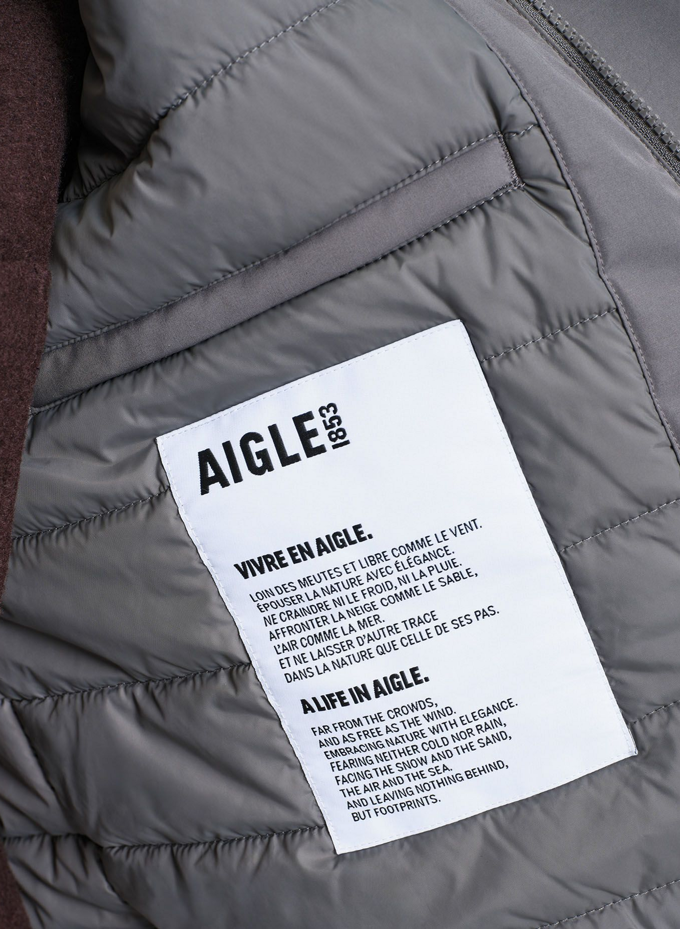 Parka mi-longue  droite MTD avec capuche AIGLE Gris