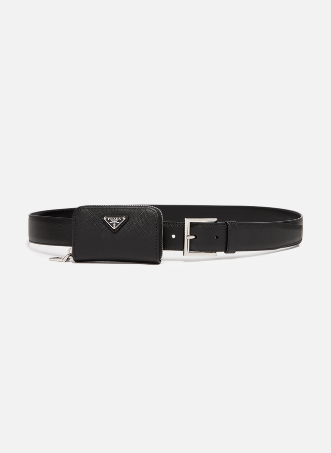 PRADA leather belt with purse