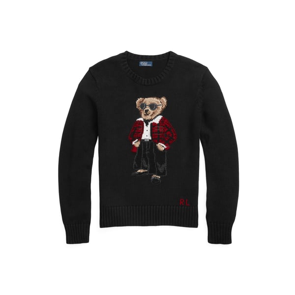 Pull col rond en coton et laine