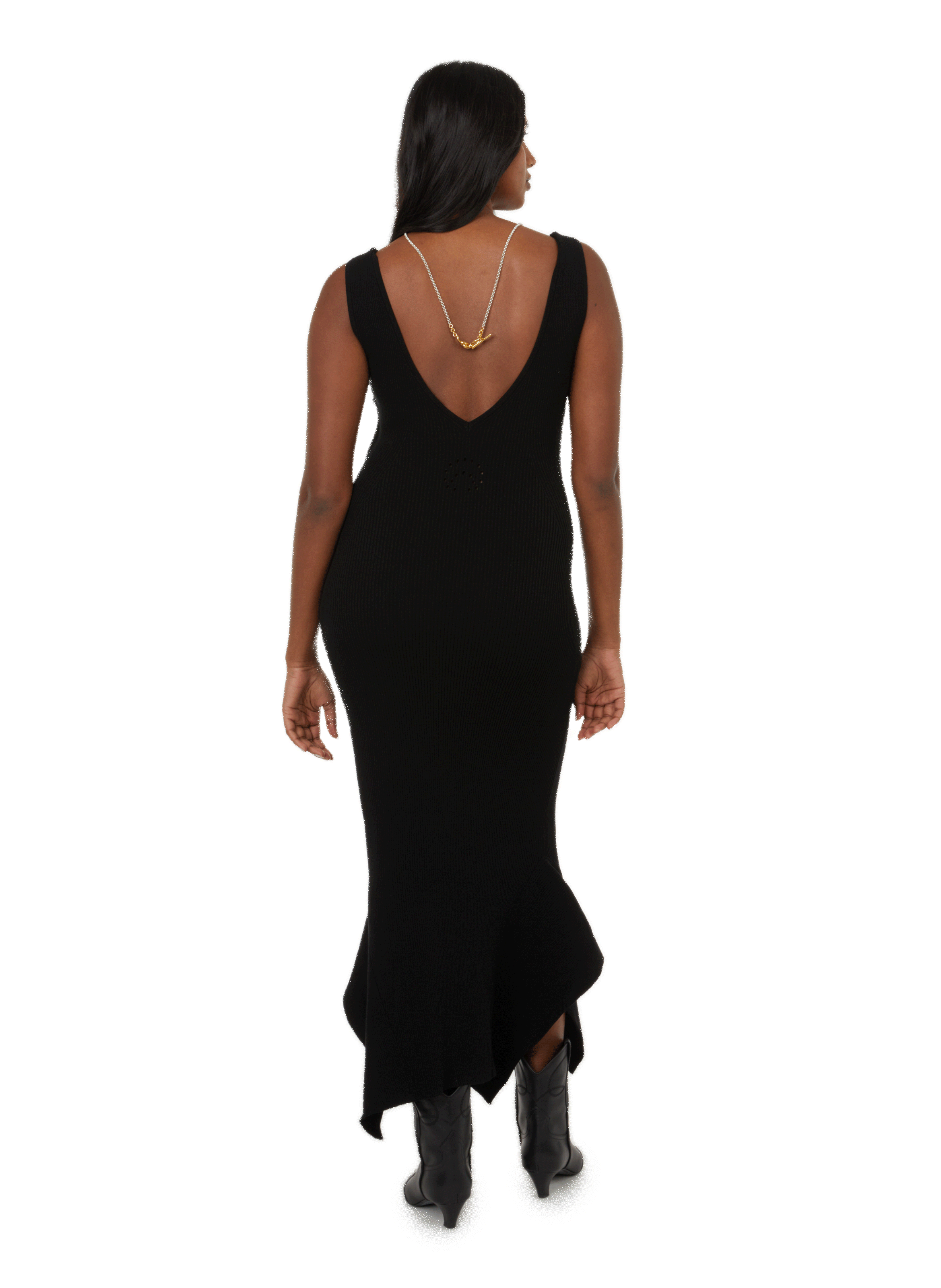 Robe longue en maille MARINE SERRE Noir