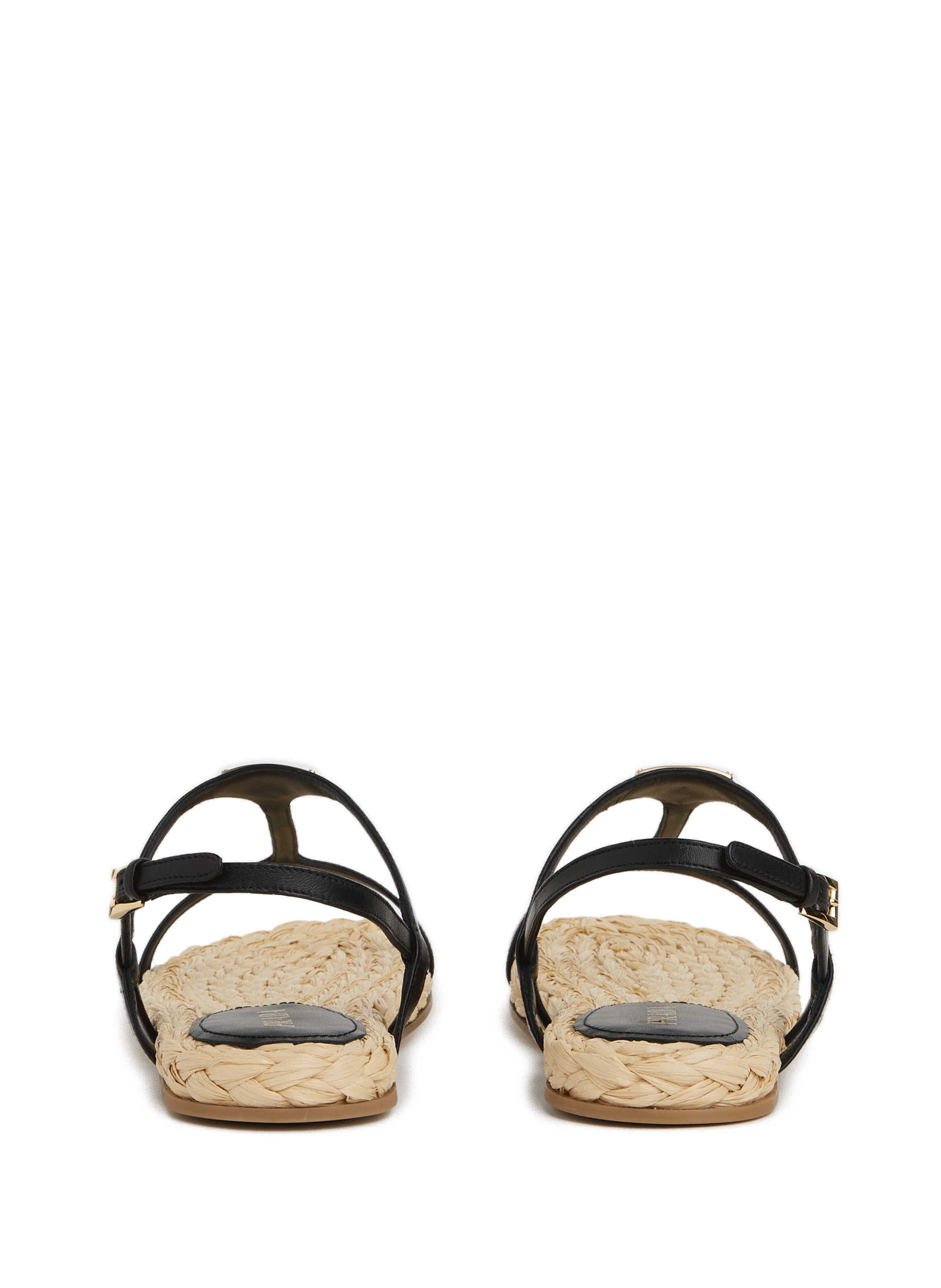 Sandales plates en cuir et raphia  PRADA Multicolore