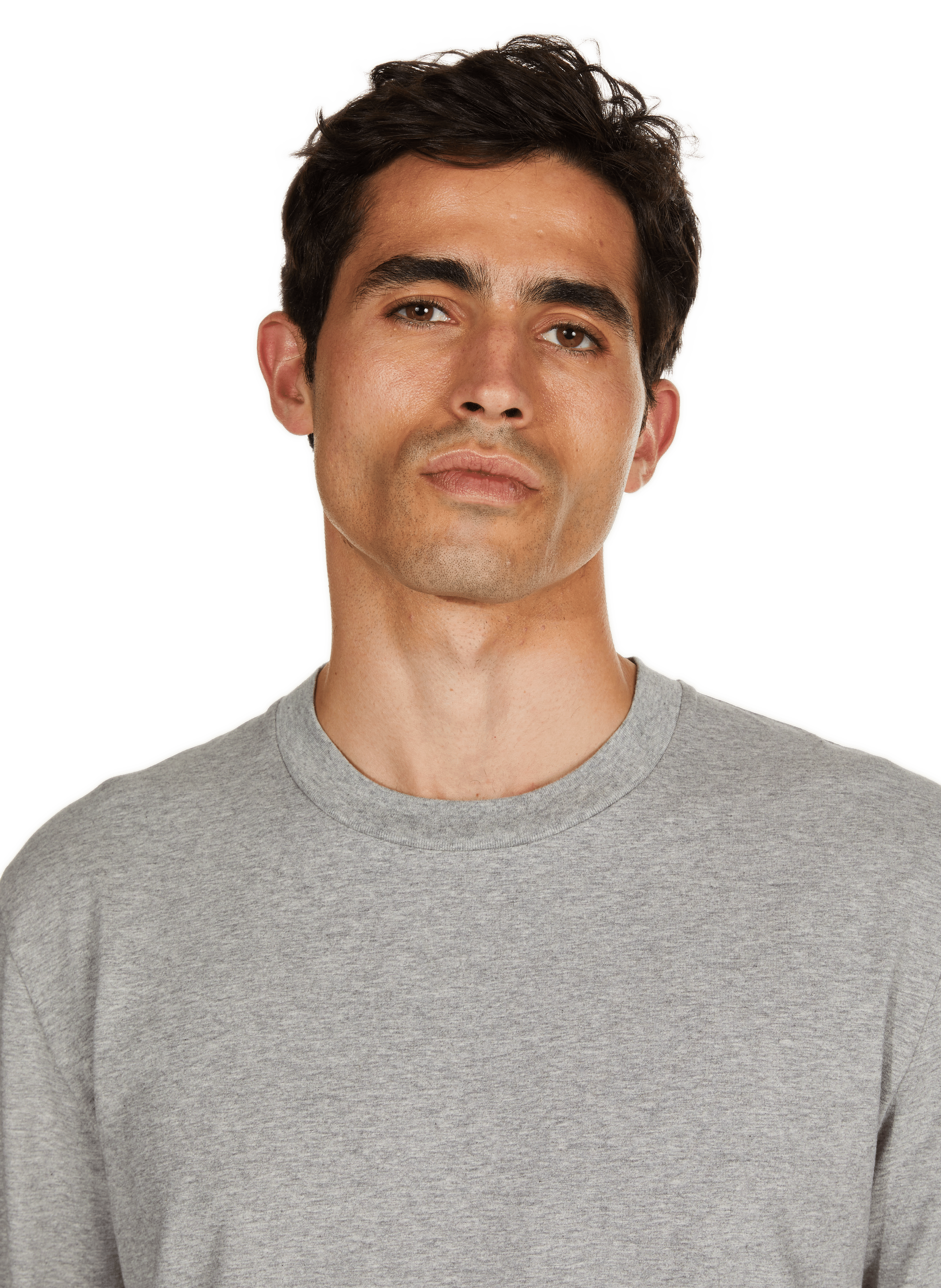 T-shirt Baff col rond en coton mélangé SAISON 1865 Gris