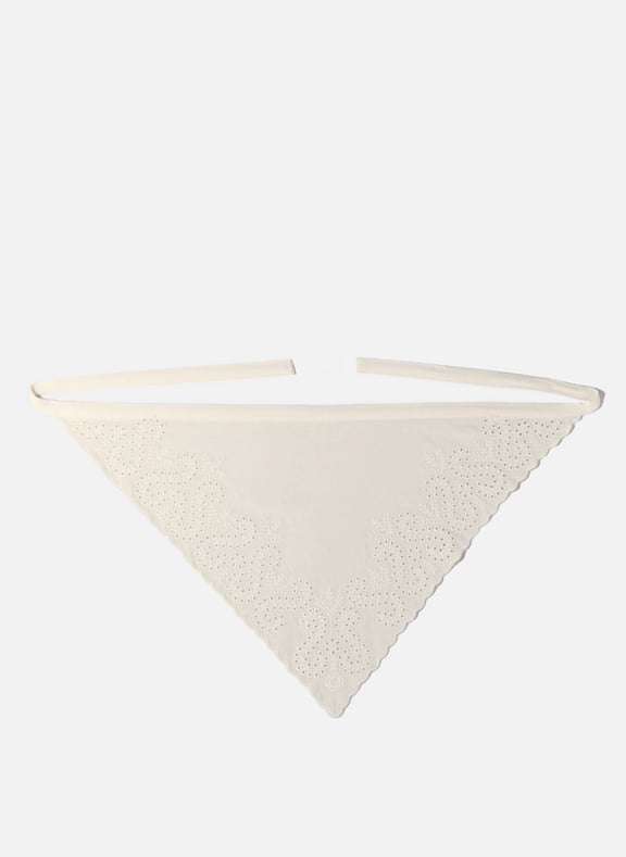 Foulard pour cheveux en coton brodé Blanc by MAJE MAJE Foulard pour cheveux en coton brodé Blanc