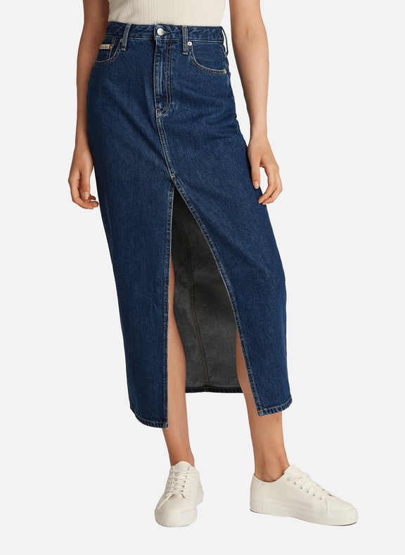 Jupe longue en jean Bleu by CALVIN KLEIN CALVIN KLEIN Jupe longue en jean Bleu