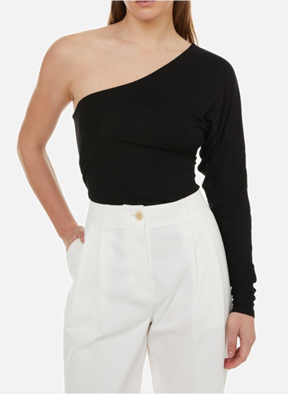 Top asymétrique uni Noir by SAISON 1865 SAISON 1865 Top asymétrique uni Noir