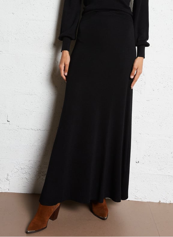 Jupe longue en maille basma Noir by BA&SH BA&SH Jupe longue en maille basma Noir