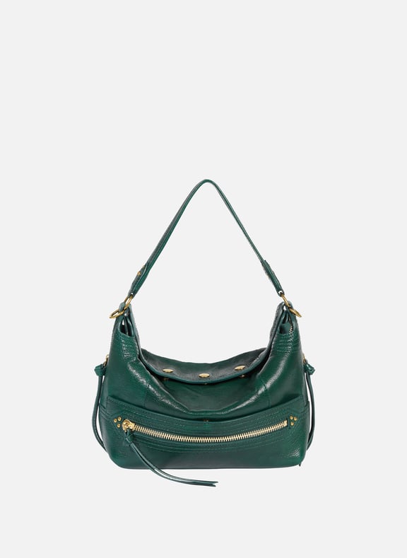Sac porté épaule Lucky Hobo en cuir de chèvre Vert by JÉRÔME DREYFUSS JÉRÔME DREYFUSS Sac porté épaule Lucky Hobo en cuir de chèvre Vert