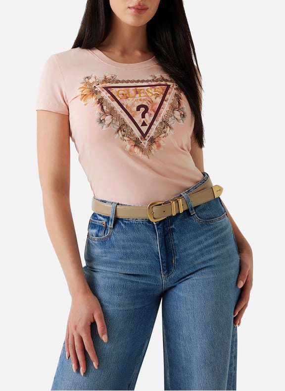 Printed T-shirt Beige by GUESS GUESS Printed T-shirt Beige