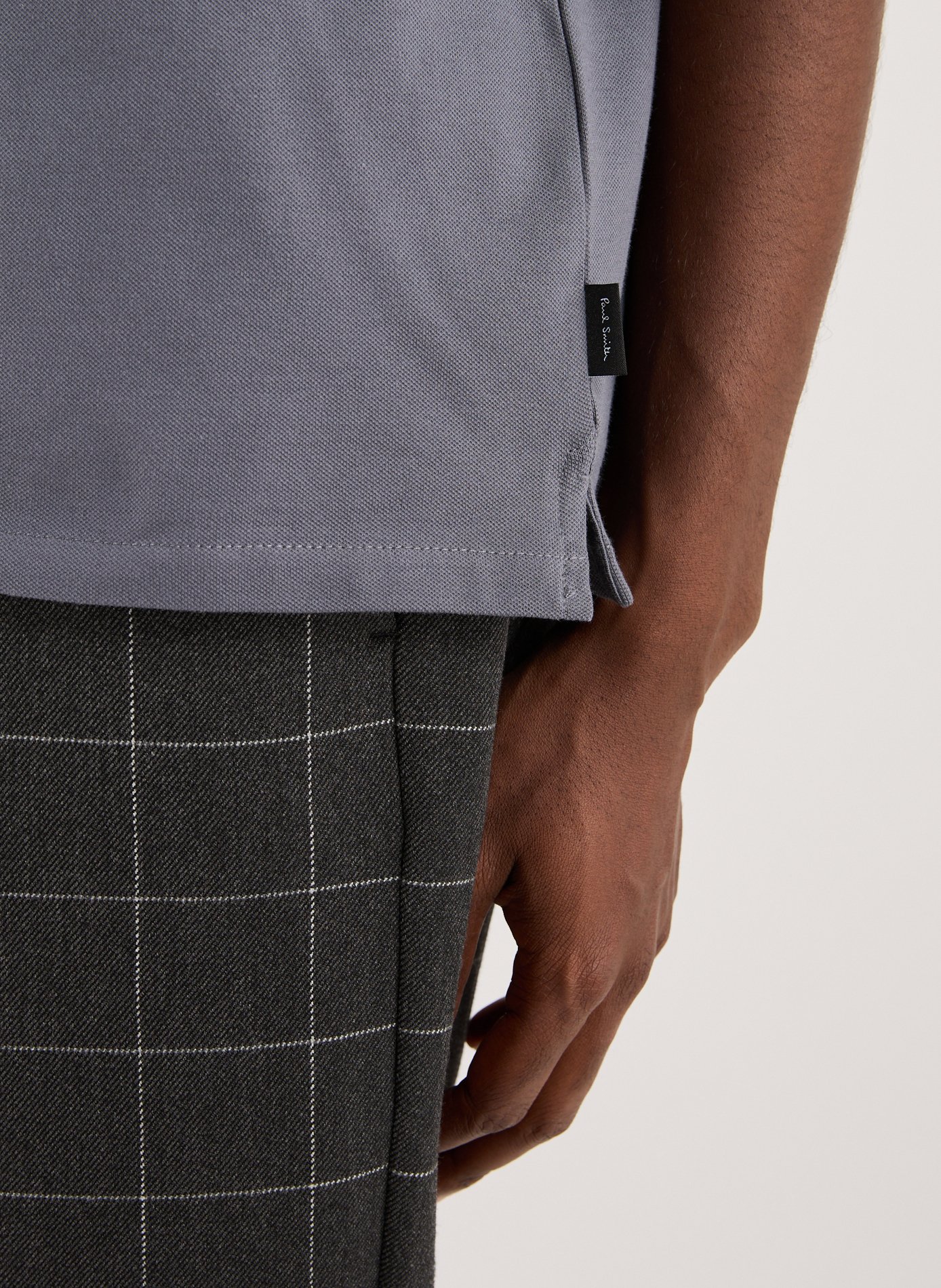 Cotton-blend polo shirt Grey