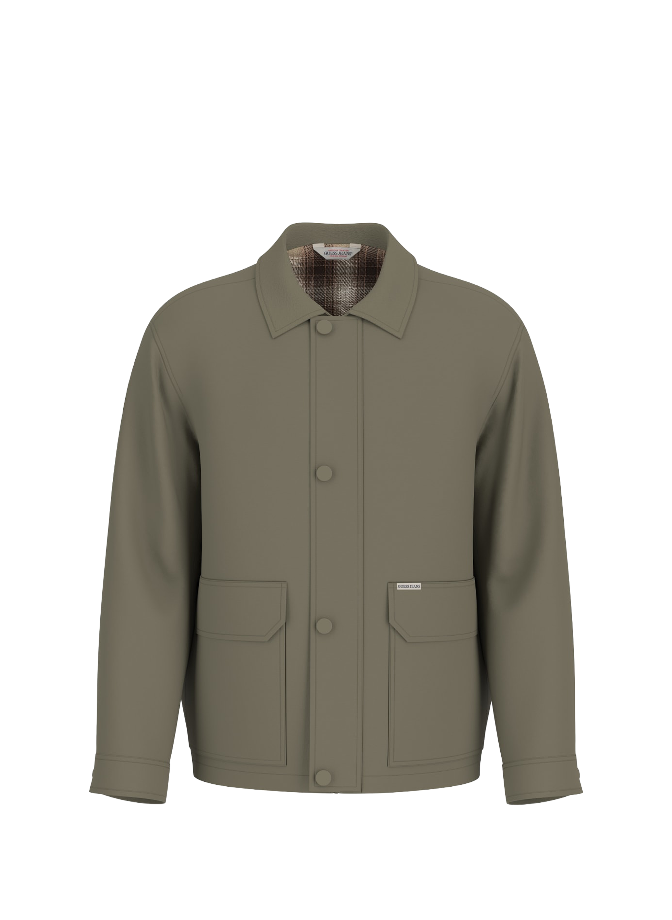 GUESS Blouson col classique en coton Vert