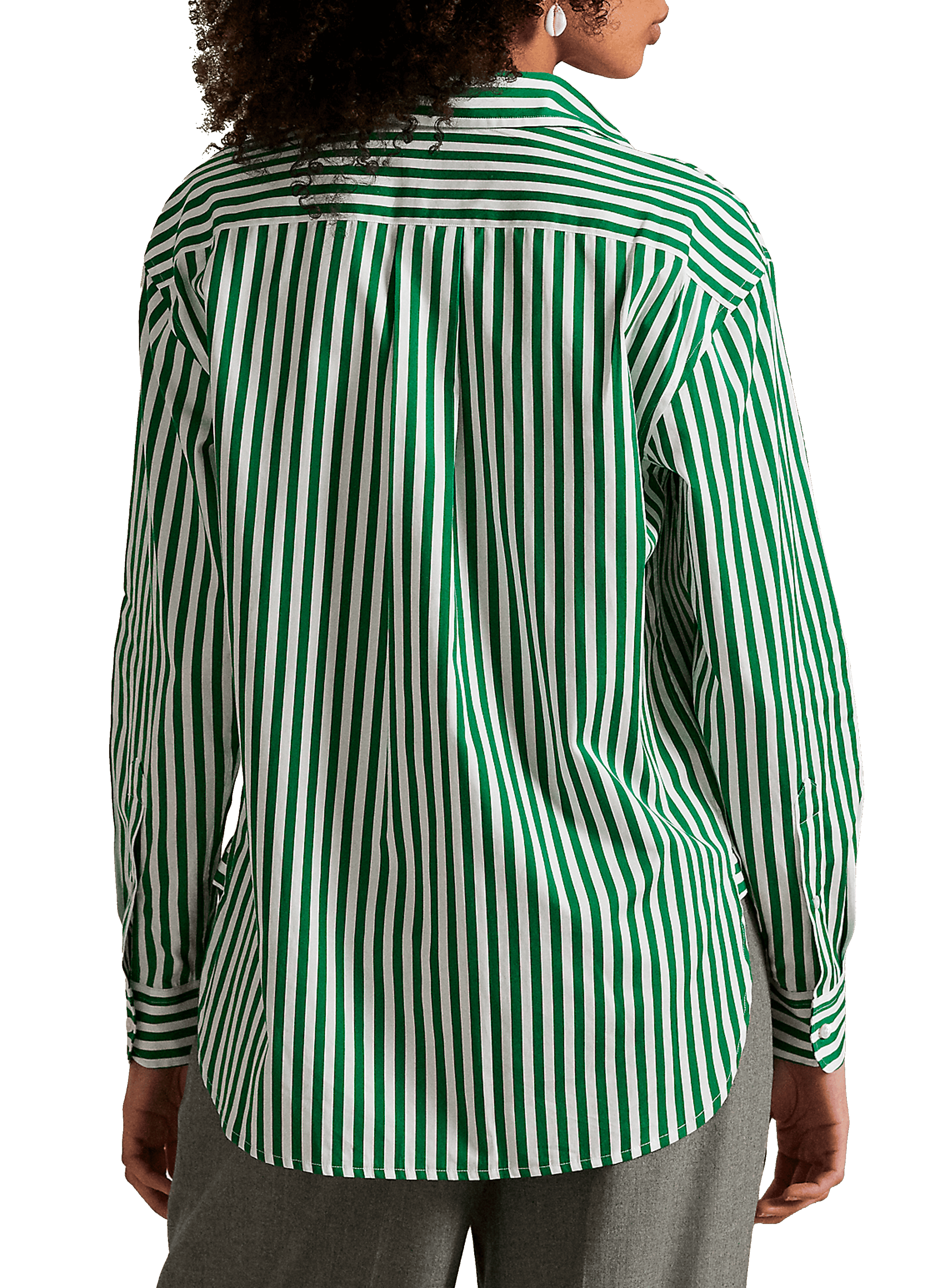 Chemise rayée en coton POLO RALPH LAUREN Vert