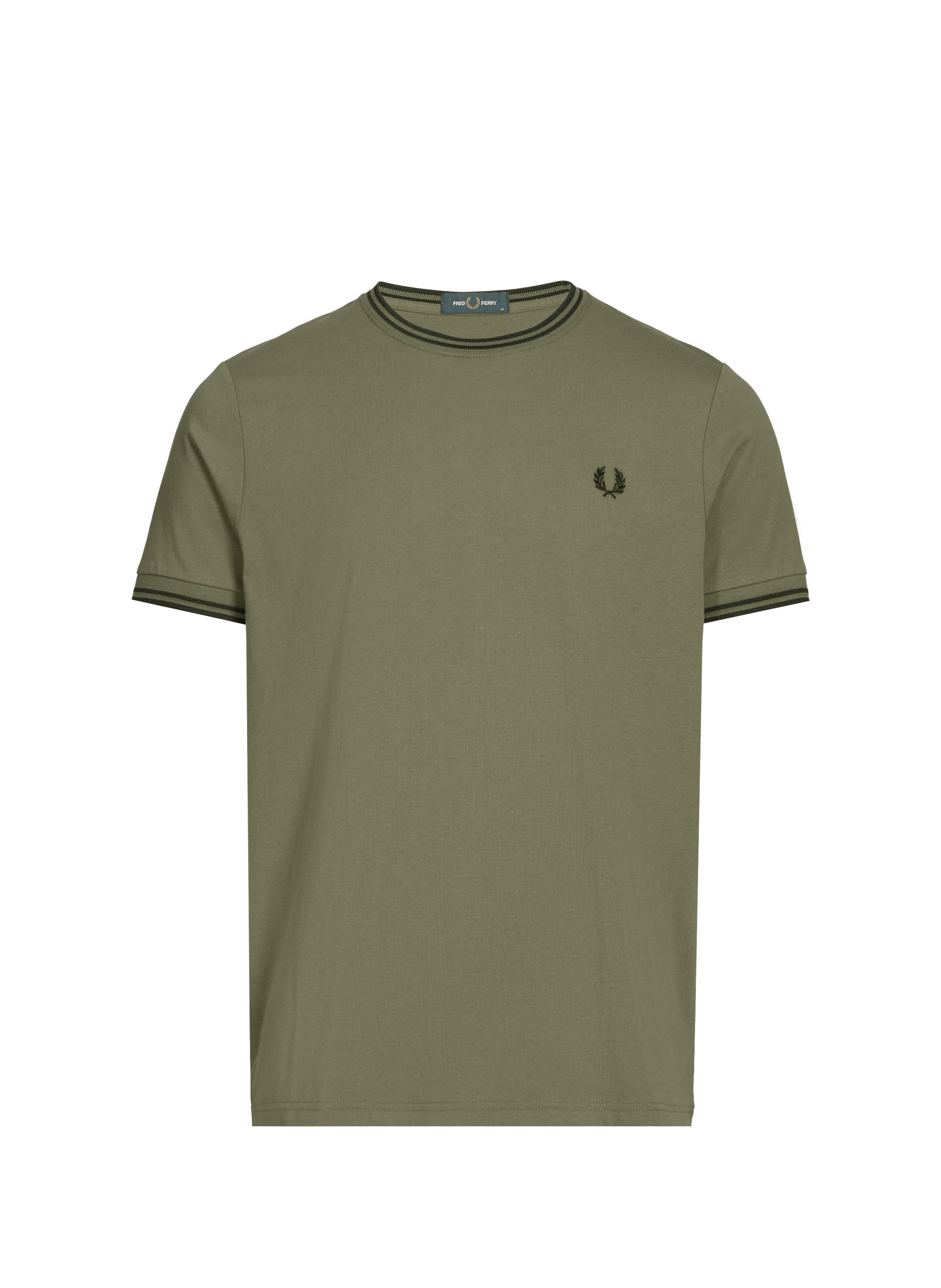 T-shirt brodé en coton FRED PERRY Vert