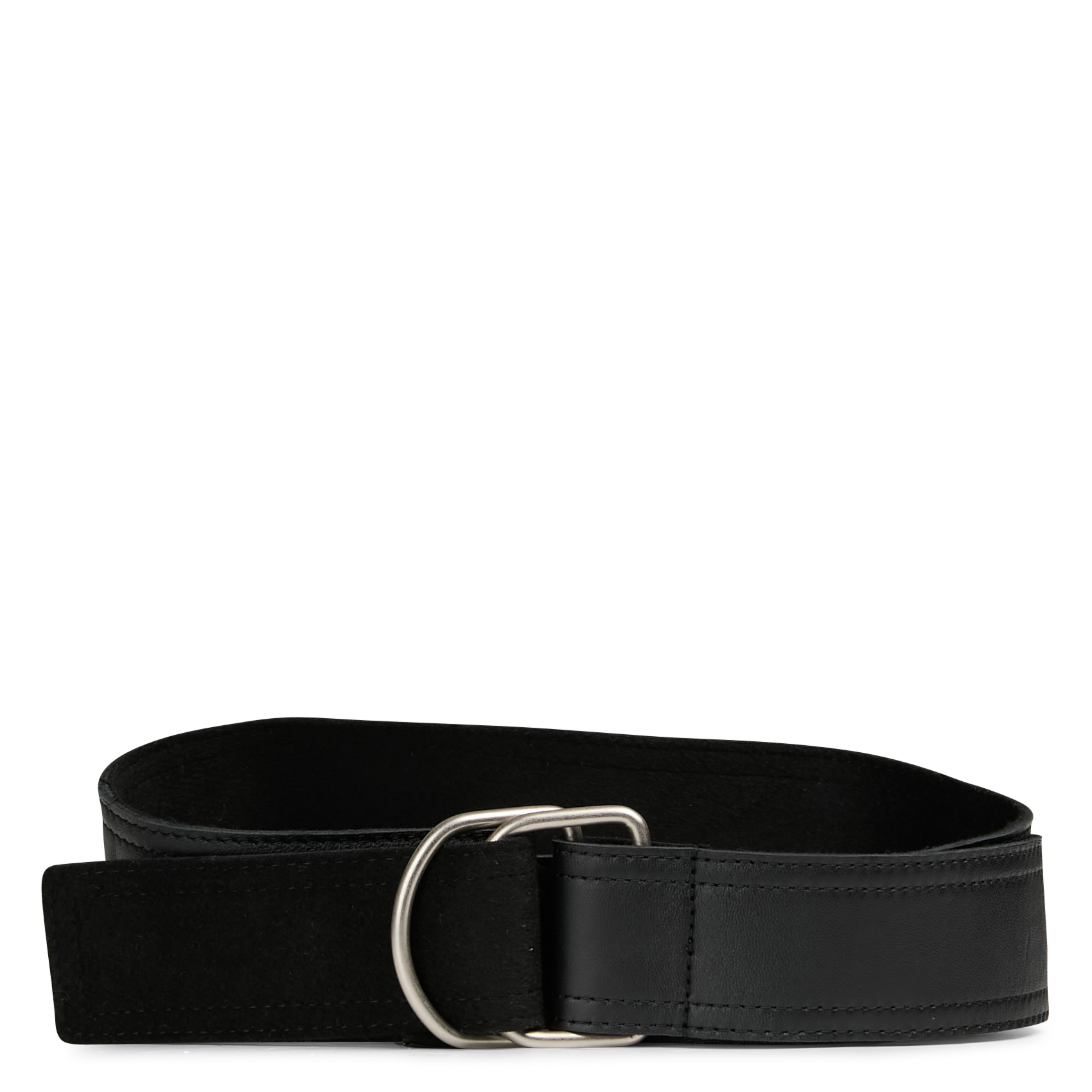 Ceinture à double anneaux en cuir IKKS Noir