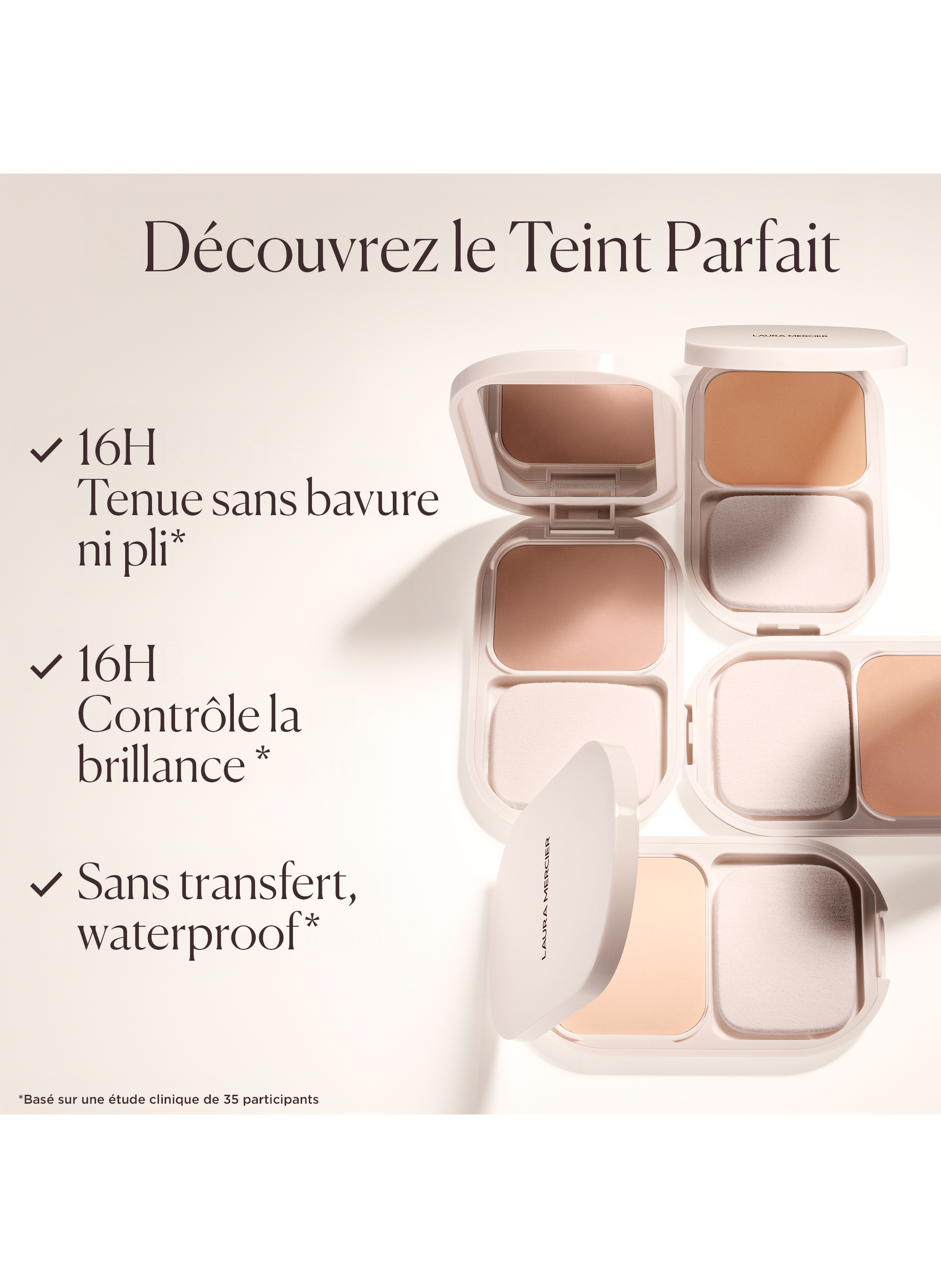 Real Flawless Feather Matte Powder Foundation LAURA MERCIER 1c meringue  