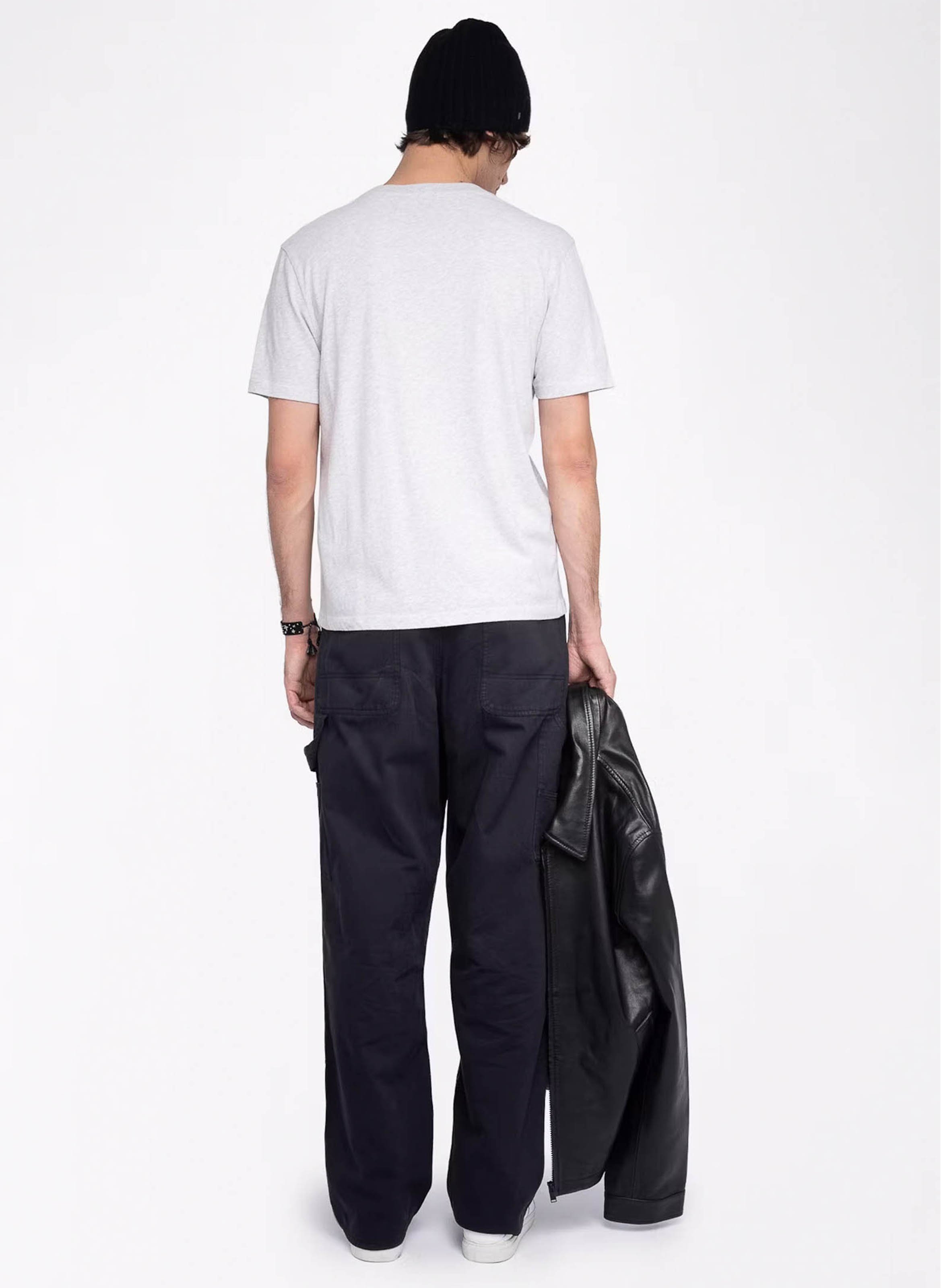 Tee-shirt droit col rond en coton tommy ZADIG&VOLTAIRE Gris