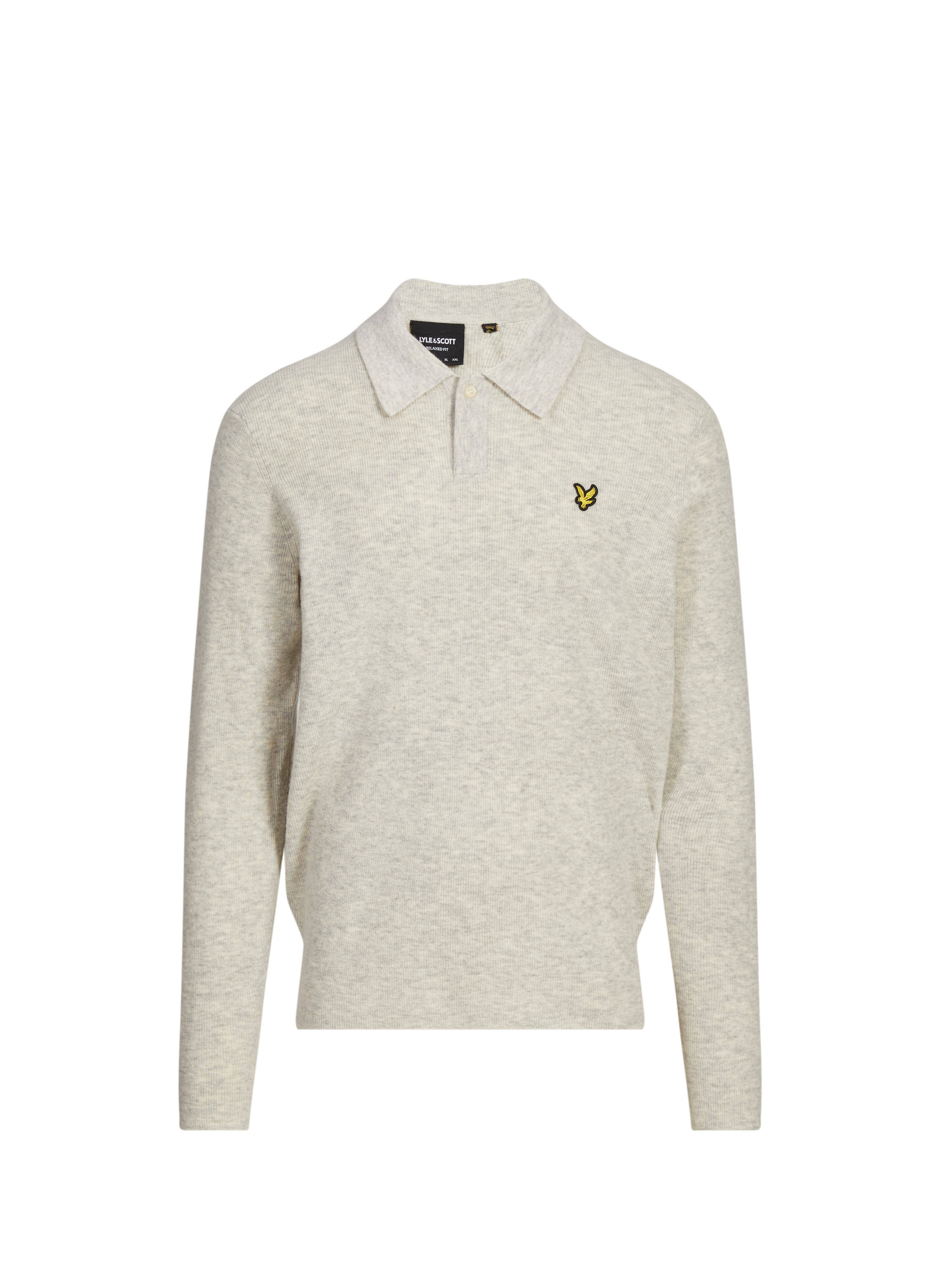 LYLE & SCOTT Pull polo en laine vierge mélangée Gris