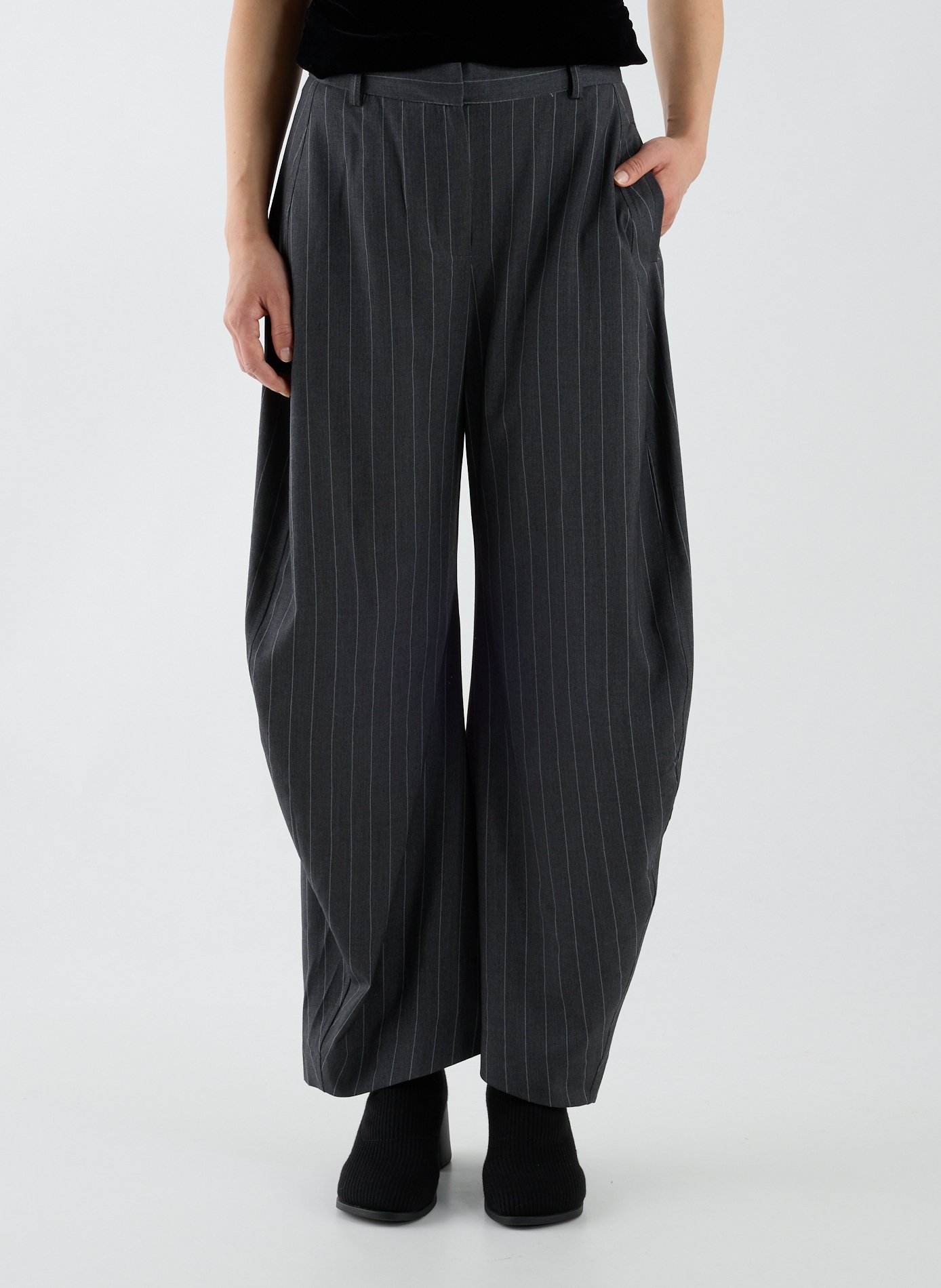 Pantalon large rayé Tsbina TOPSHOP Gris