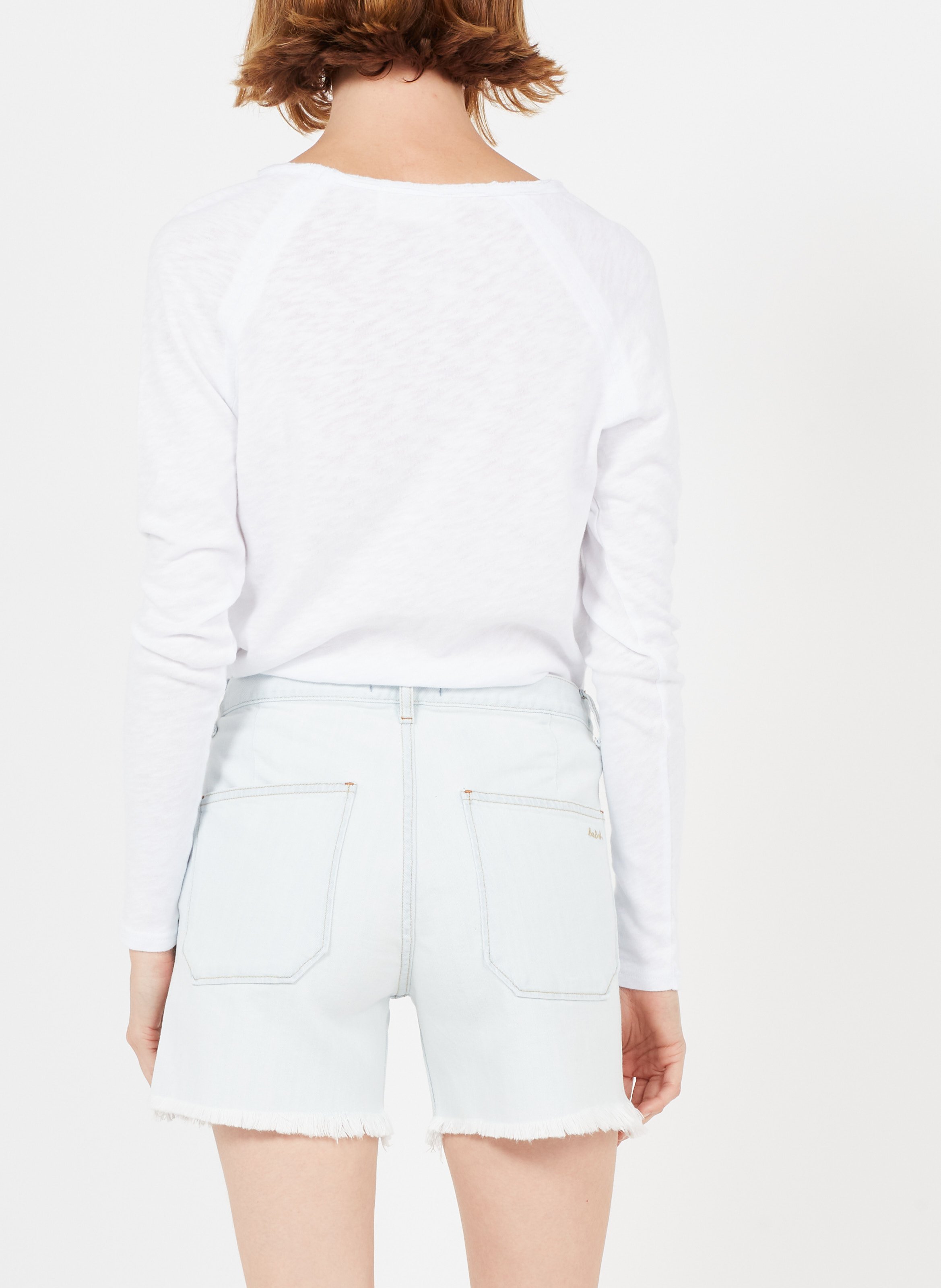 Tee-shirt à col bateau en coton sonoma AMERICAN VINTAGE Blanc