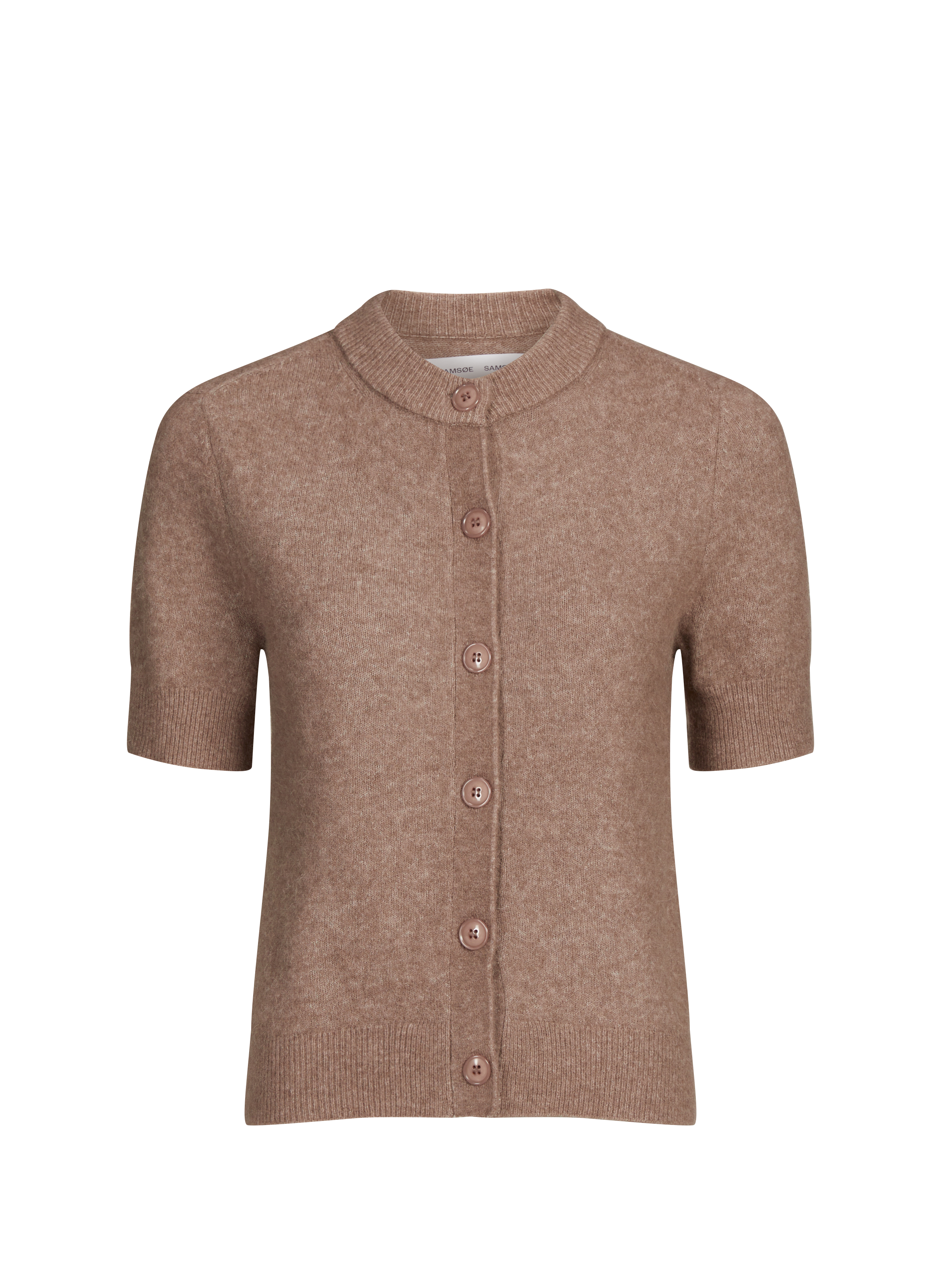 Cardigan à col rond en laine mélangé SAMSOE SAMSOE Marron