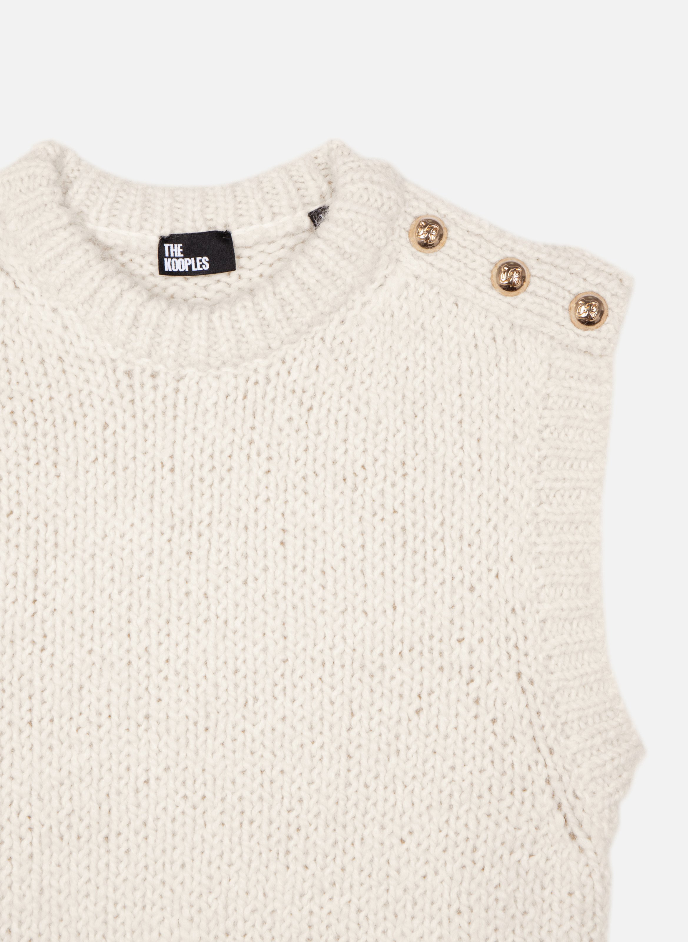 Pull sans manches en laine mélangée THE KOOPLES Beige