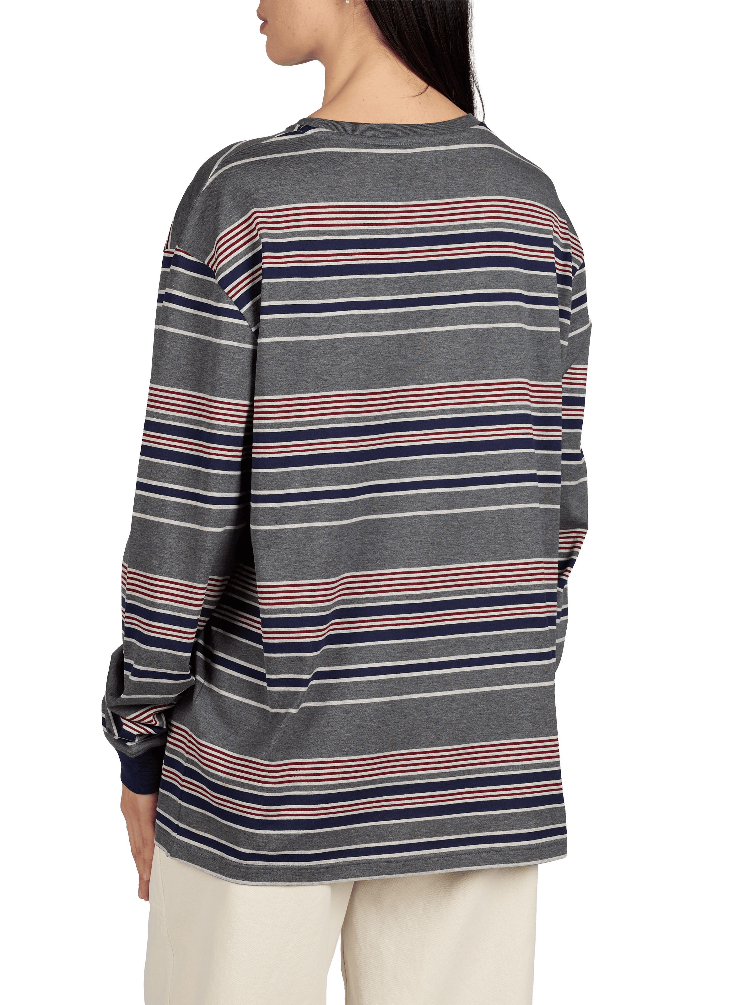 Top manches longues à rayures en coton MIU MIU Multicolore