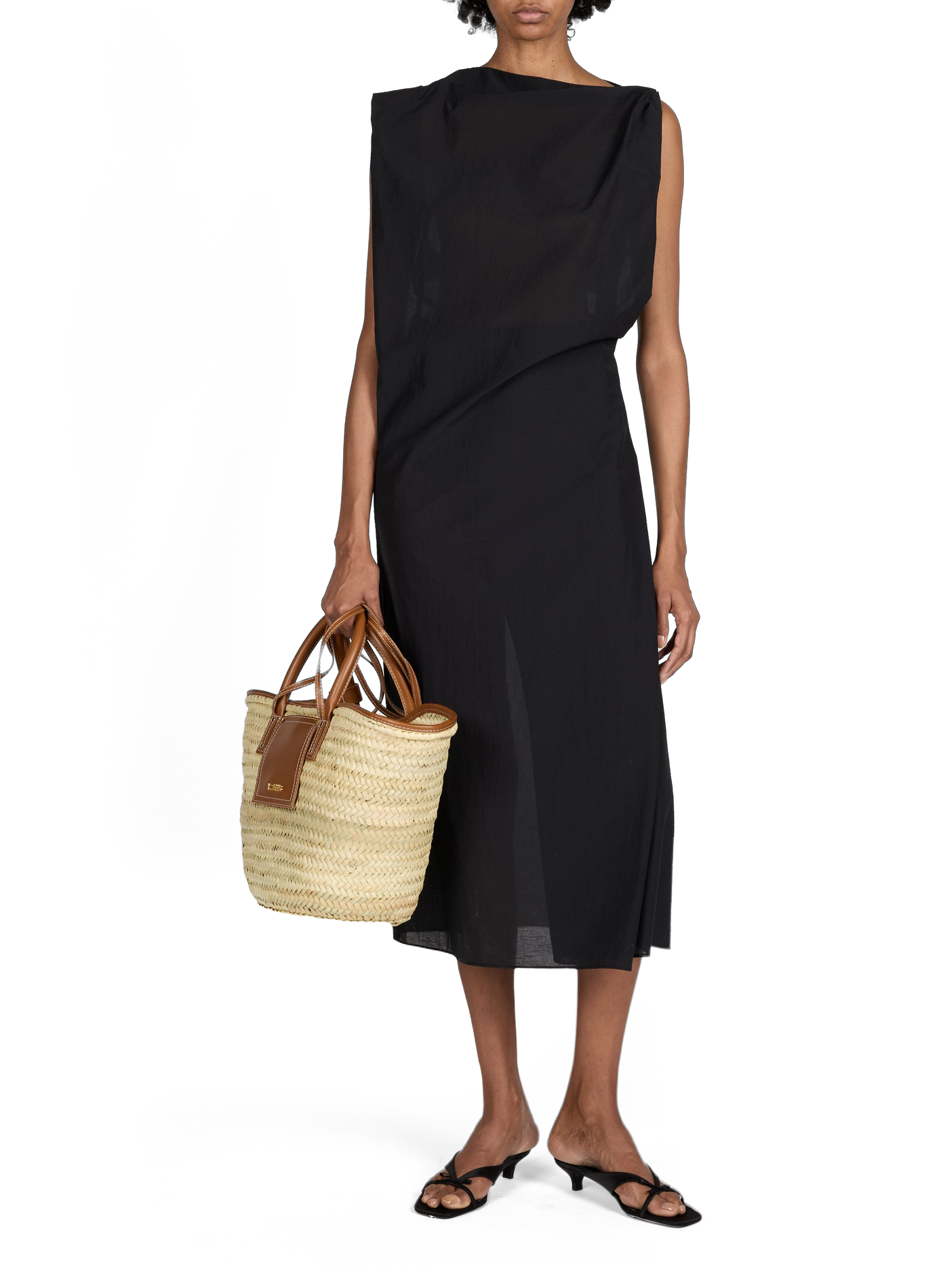 The Drap mixed cotton dress JACQUEMUS Black