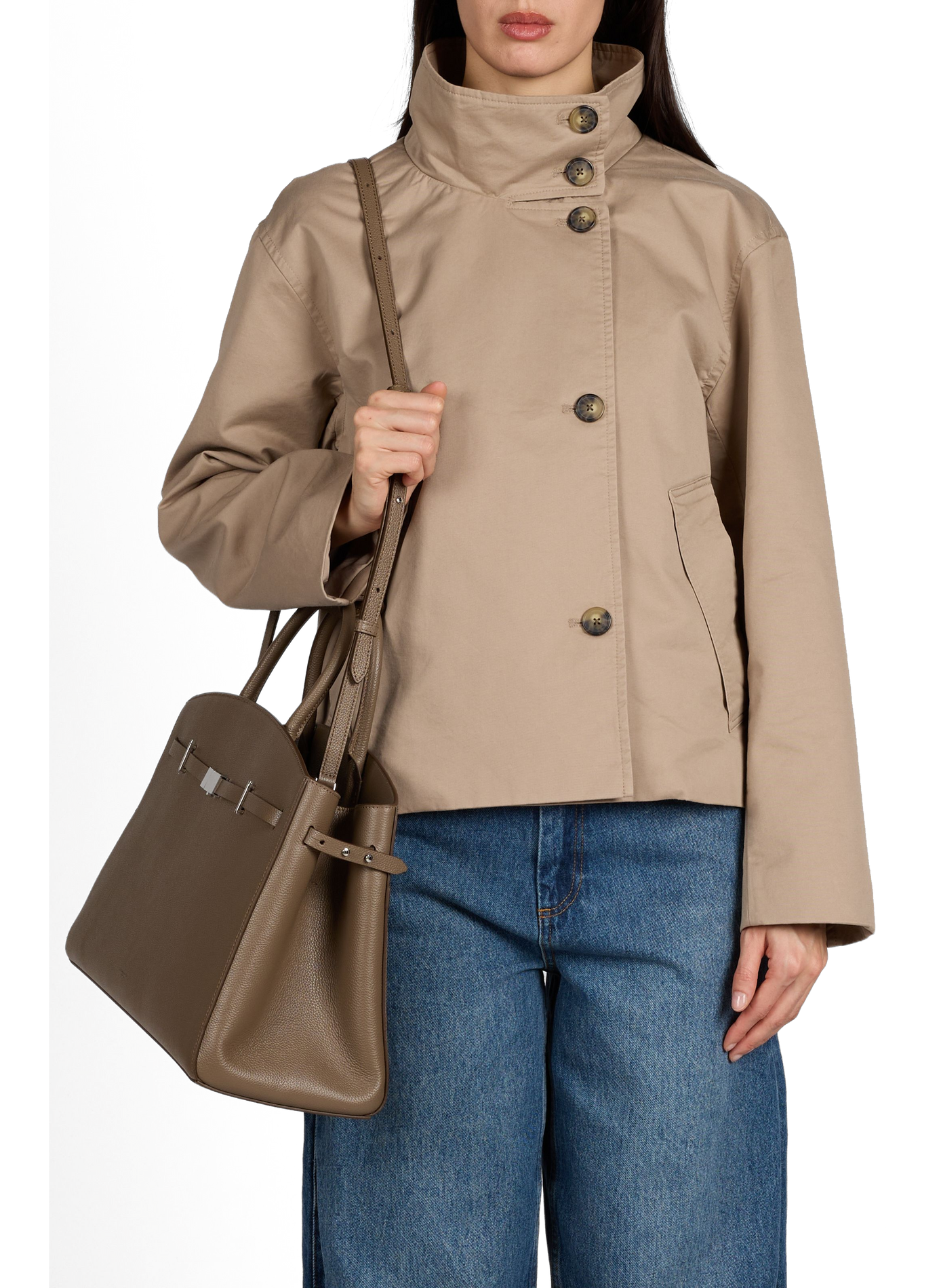 Sac cabas Midi Hudson en cuir DEMELLIER LONDON Marron