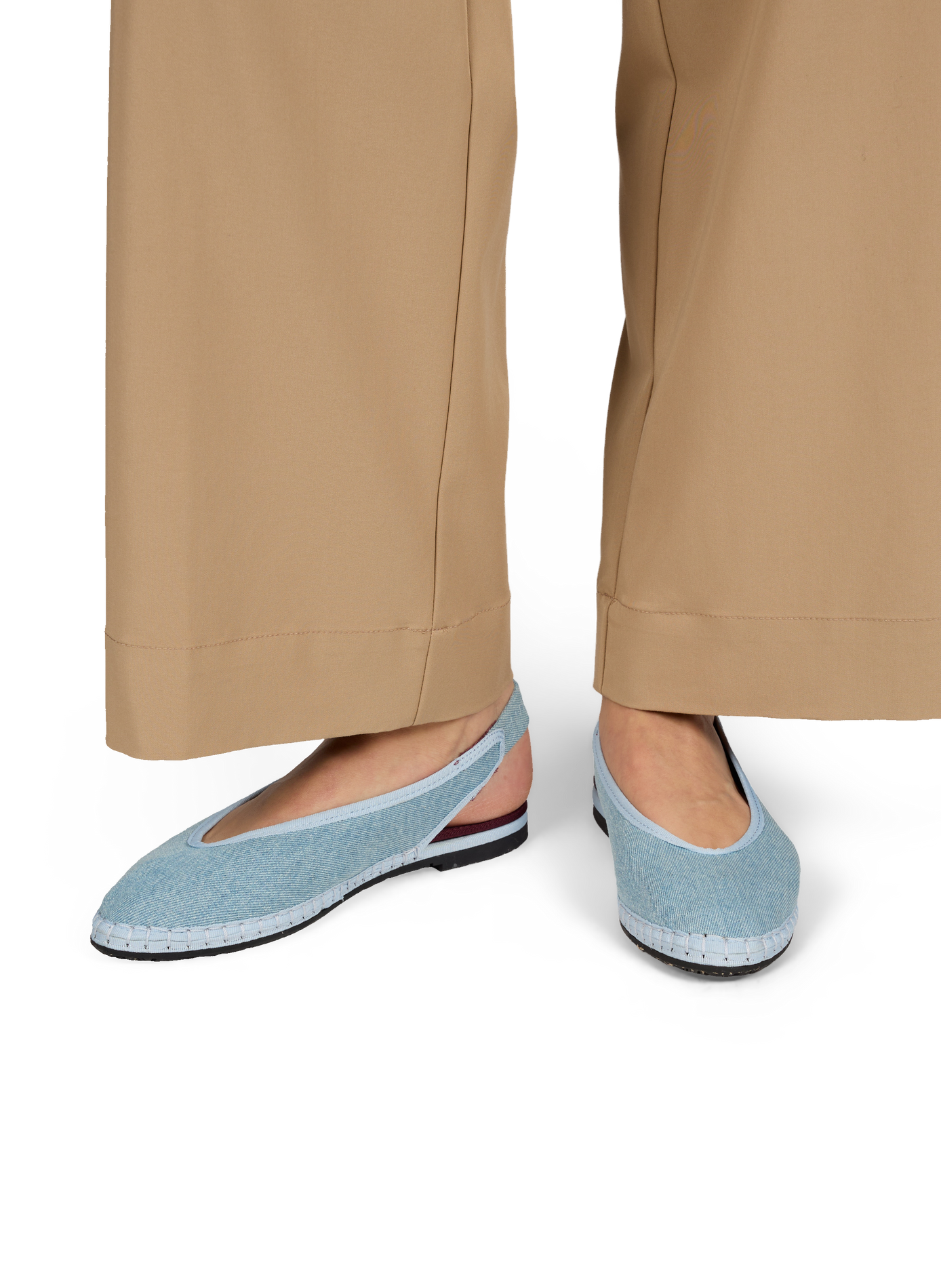 Cotton denim effect slingbacks FLABELUS Blue